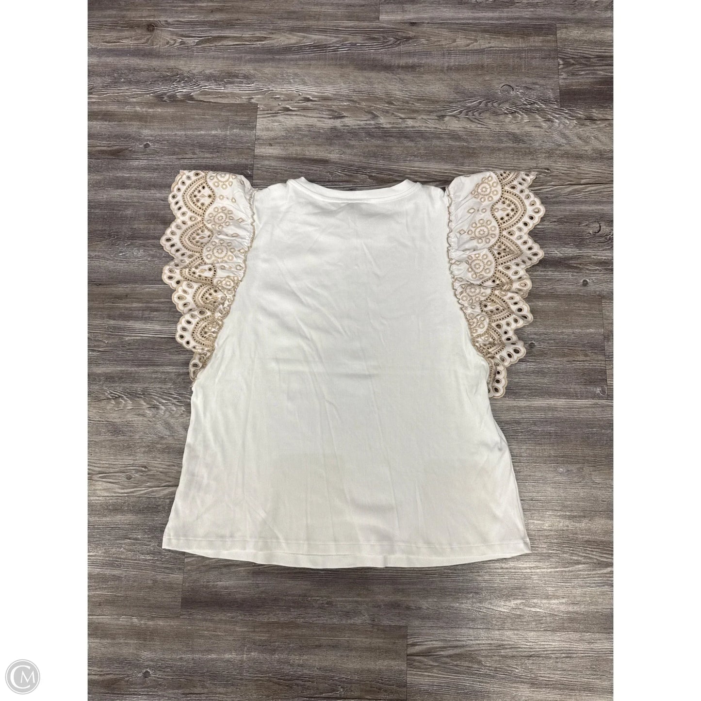 Top Short Sleeve By Elie Tahari In White, Size: 1x