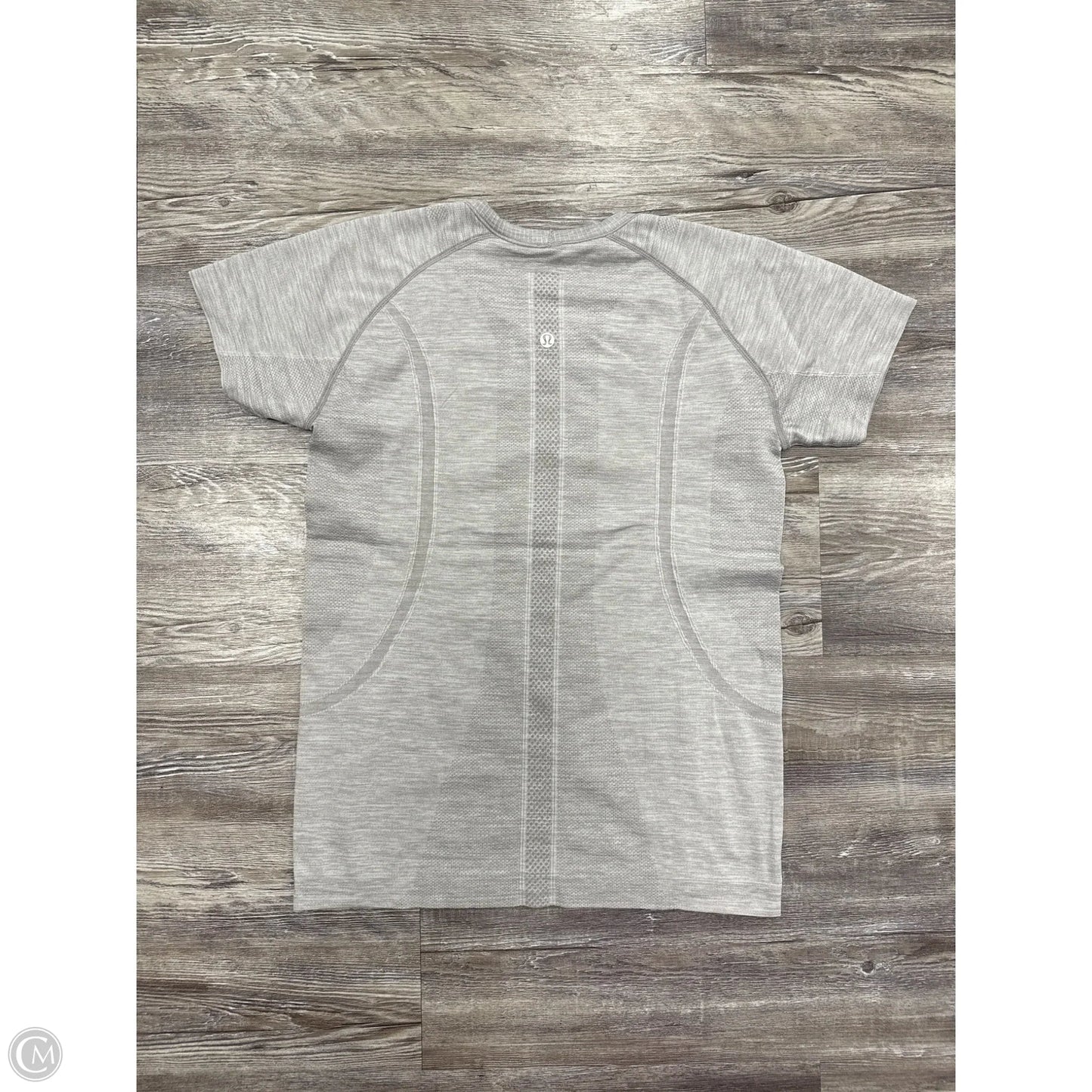 Athletic Top Short Sleeve By Lululemon In Grey, Size: 10