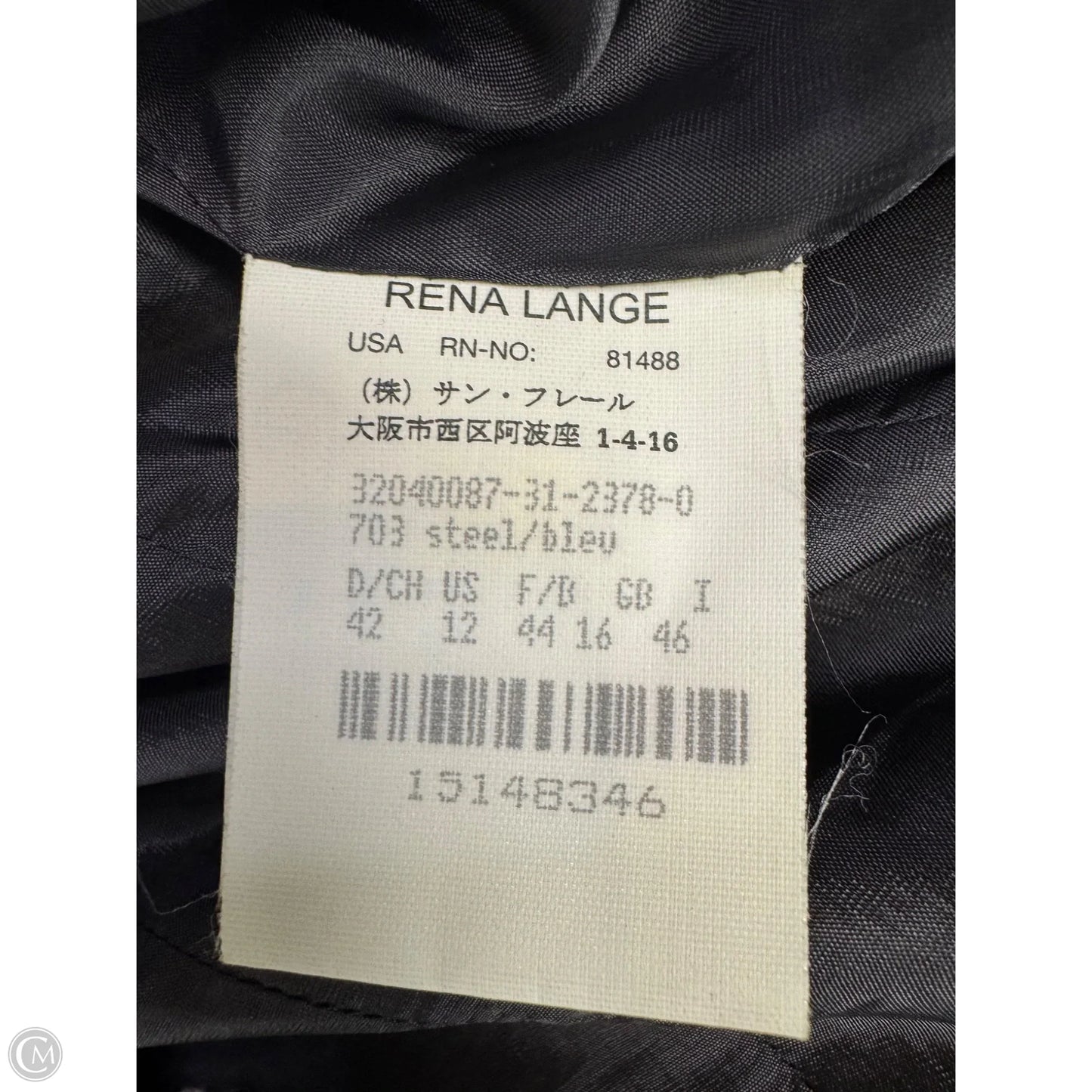 Blazer Designer By Rena Lange In Grey & Pink, Size: L