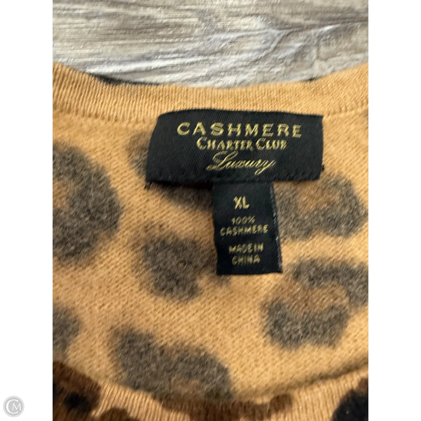 Sweater Cashmere By Charter Club In Animal Print, Size: Xl