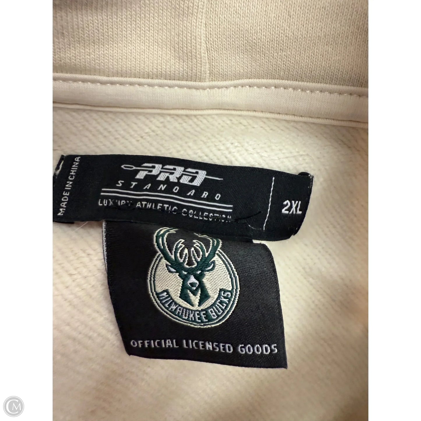 Athletic Sweatshirt Hoodie By Pro Standard In Cream, Size: 2x