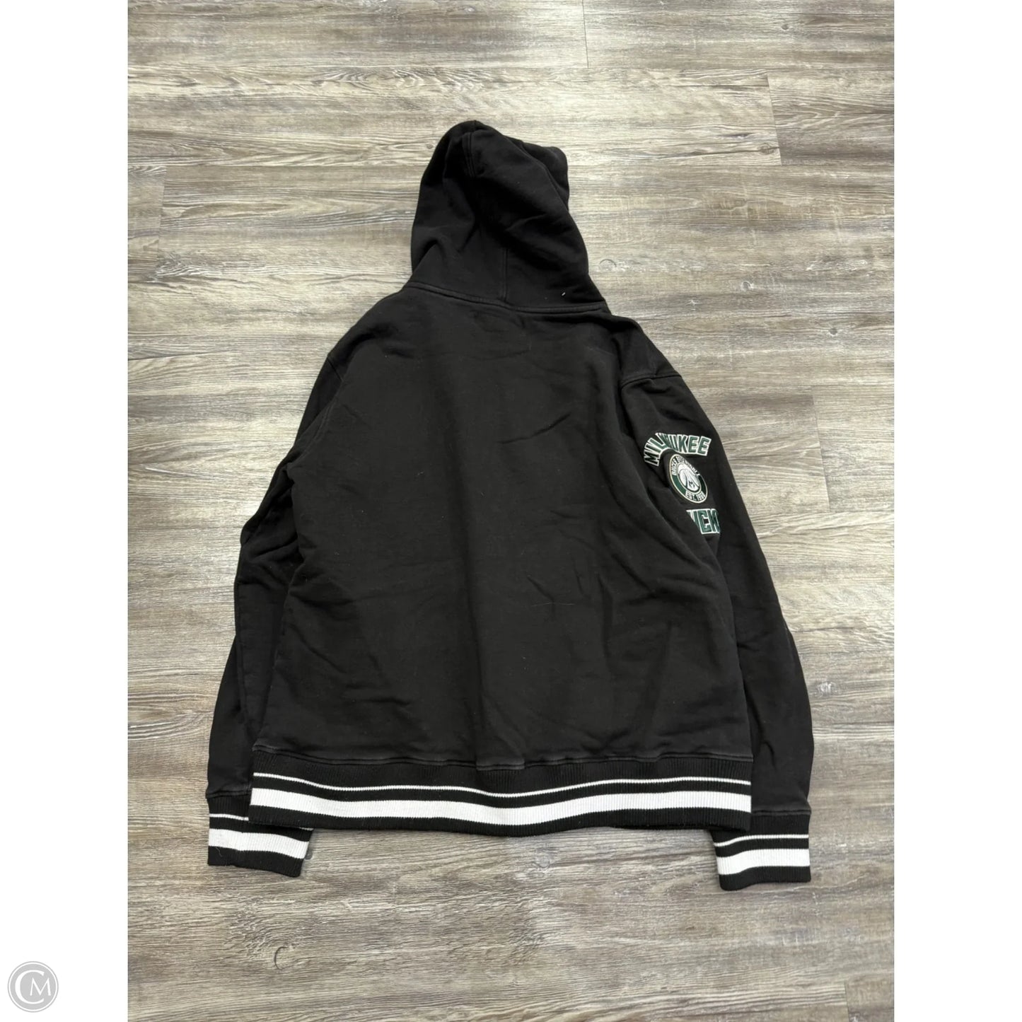 Athletic Sweatshirt Hoodie By Pro Standard In Black & Green, Size: 2x