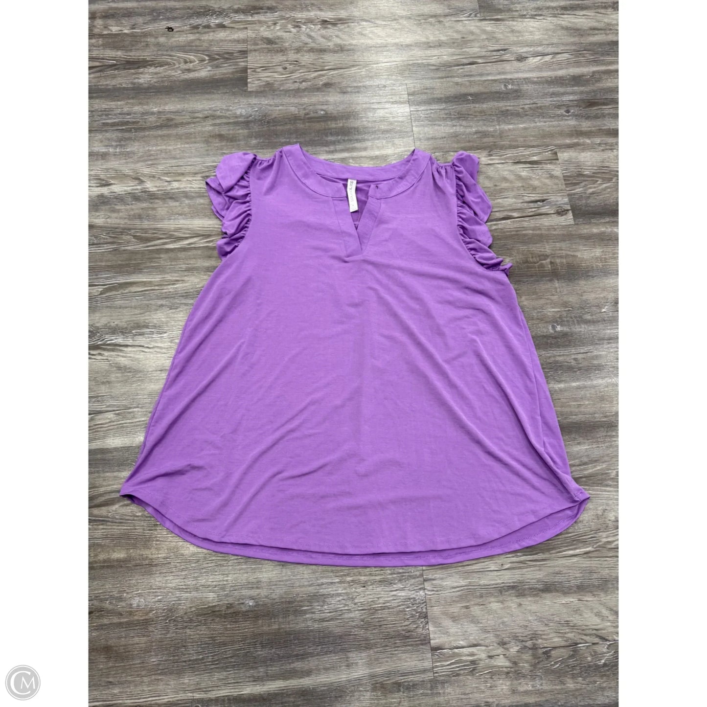 Top Short Sleeve Basic By Dear Scarlett In Purple, Size: 2x