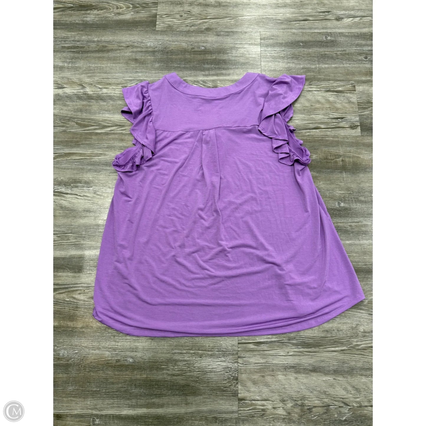 Top Short Sleeve Basic By Dear Scarlett In Purple, Size: 2x