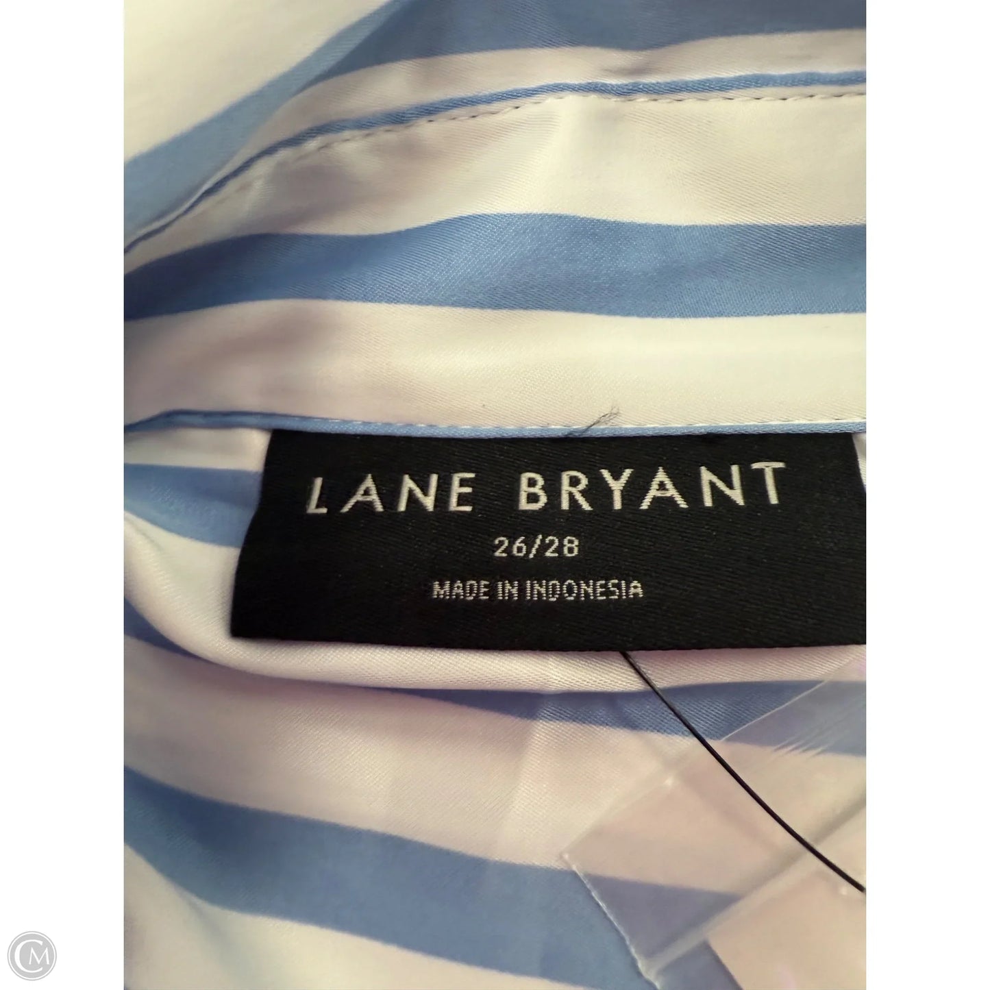 Top Long Sleeve By Lane Bryant In Blue & White, Size: 4x