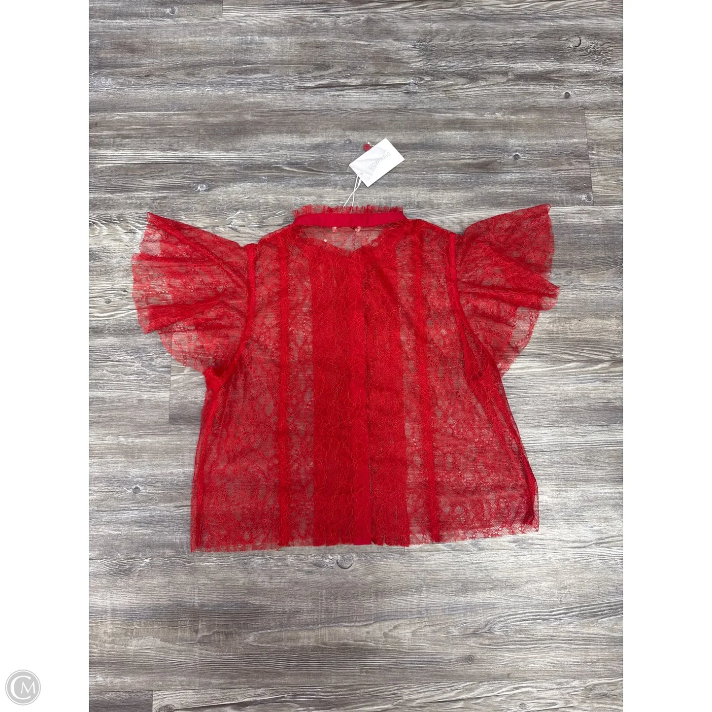 Top Short Sleeve By Lucy Paris In Red, Size: M
