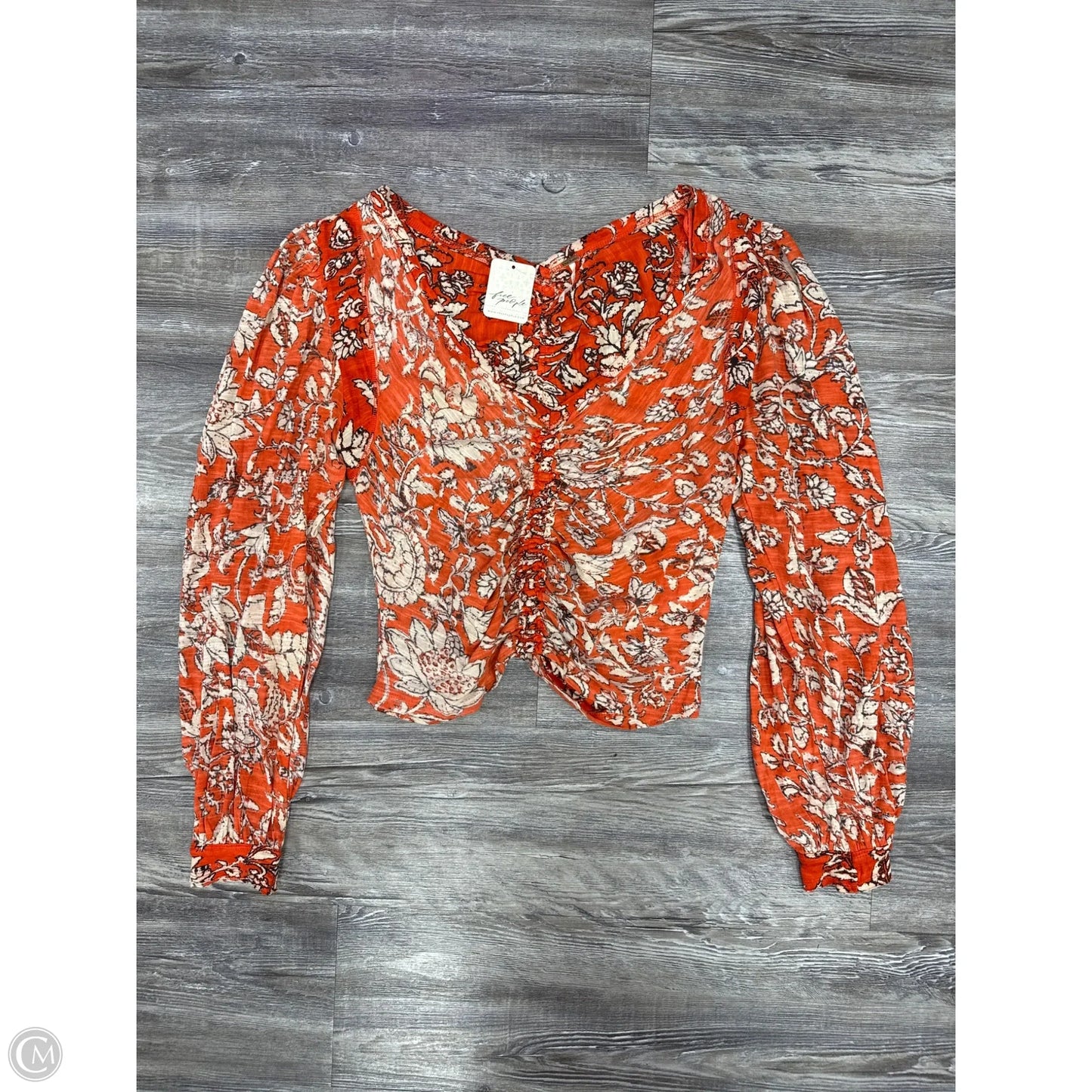 Top Long Sleeve By Free People In Orange, Size: M