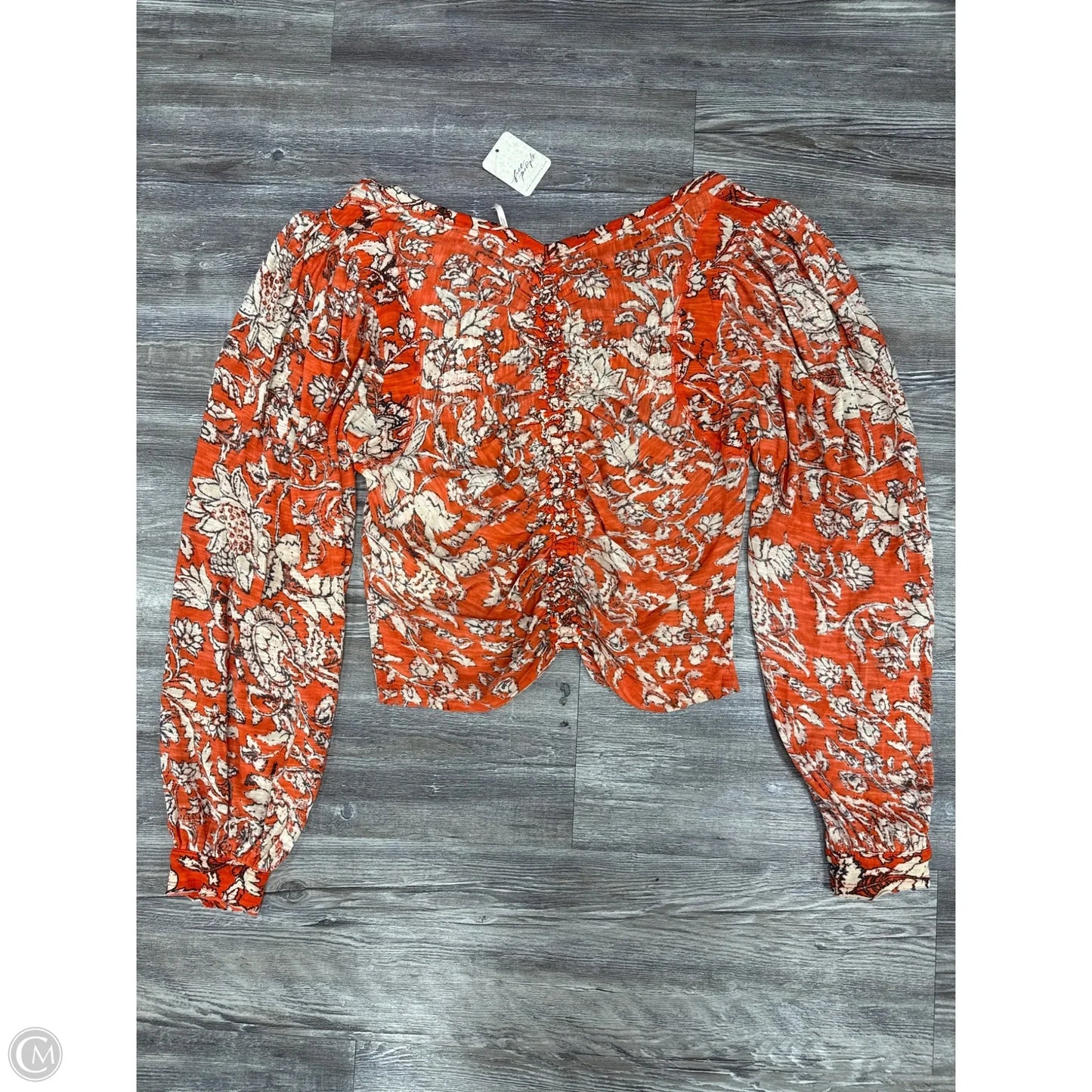 Top Long Sleeve By Free People In Orange, Size: M