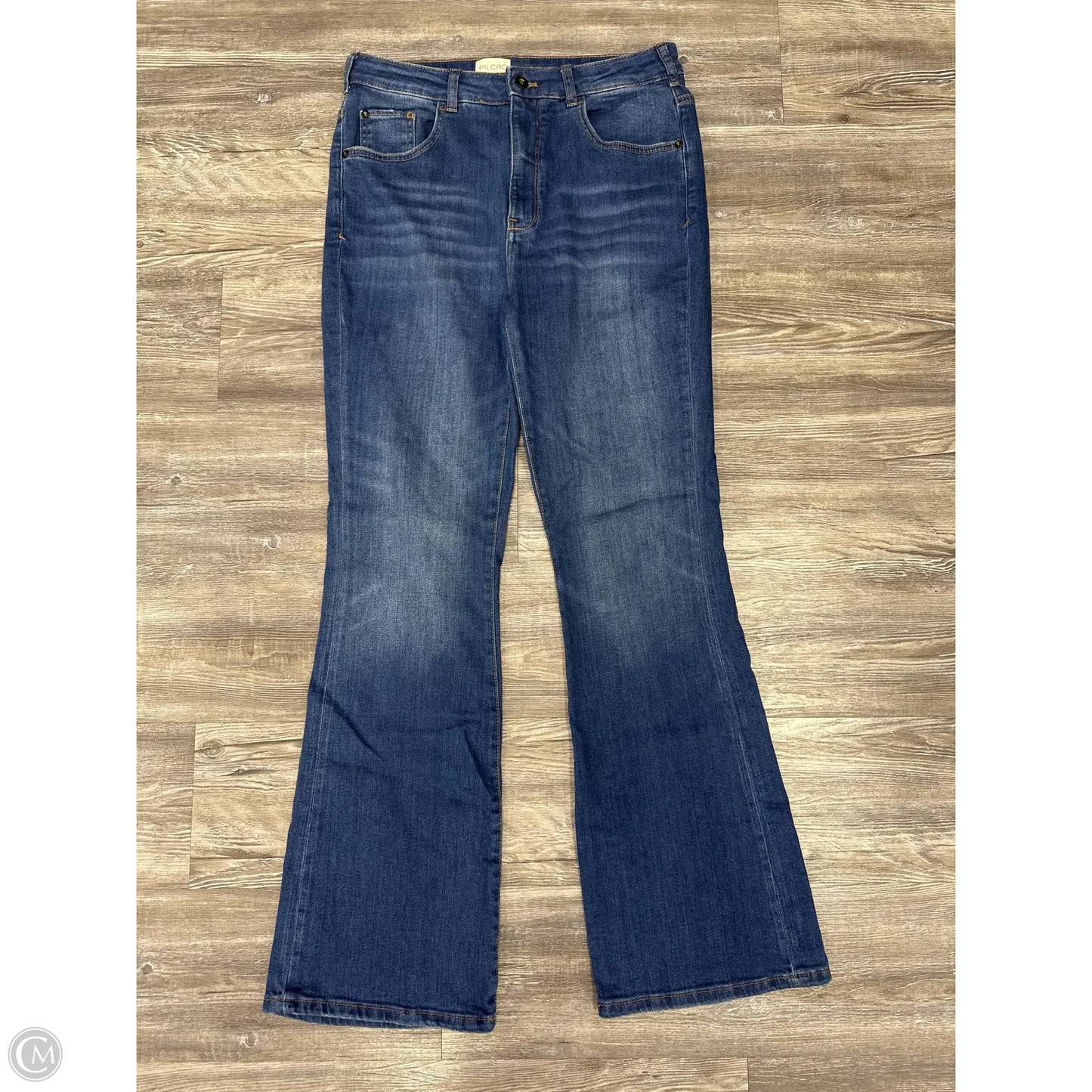 Jeans Flared By Pilcro In Blue Denim, Size: 12