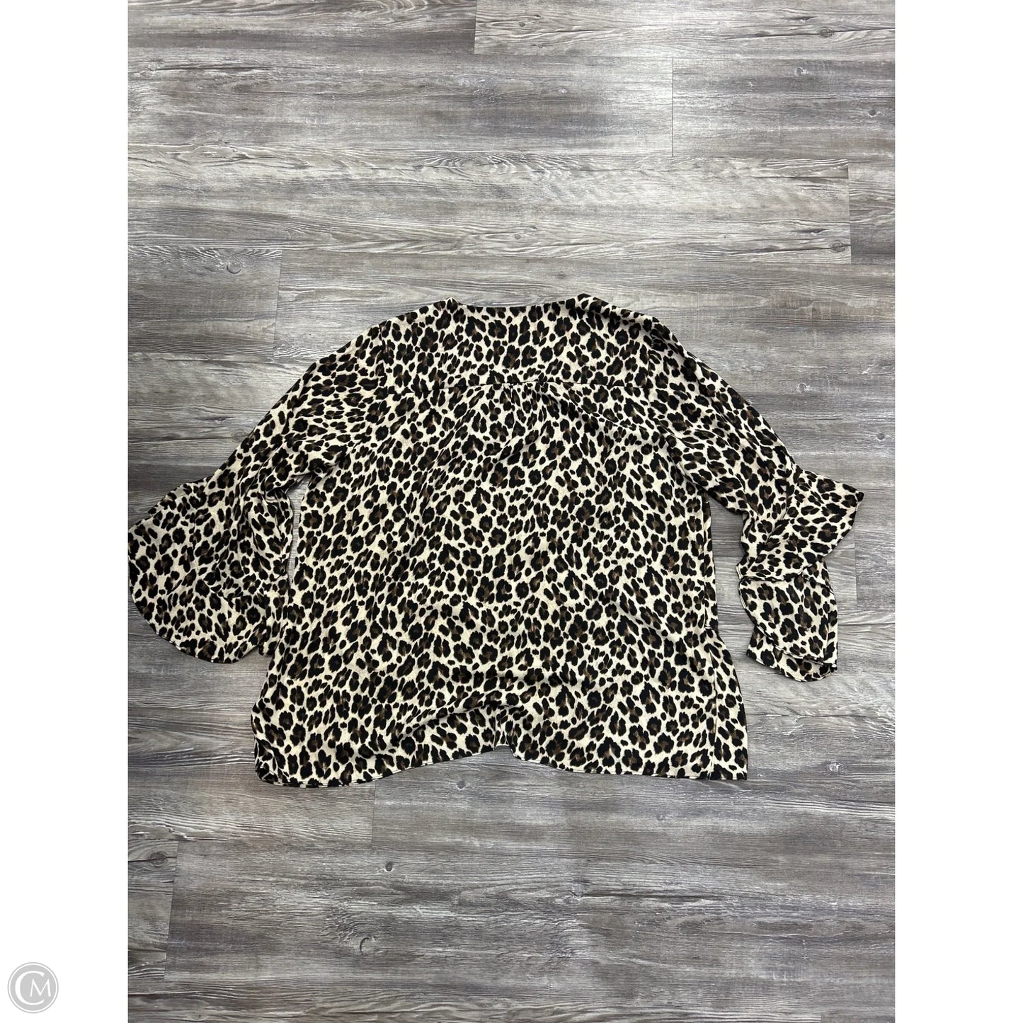 Top Long Sleeve By Vince Camuto In Animal Print, Size: 1x