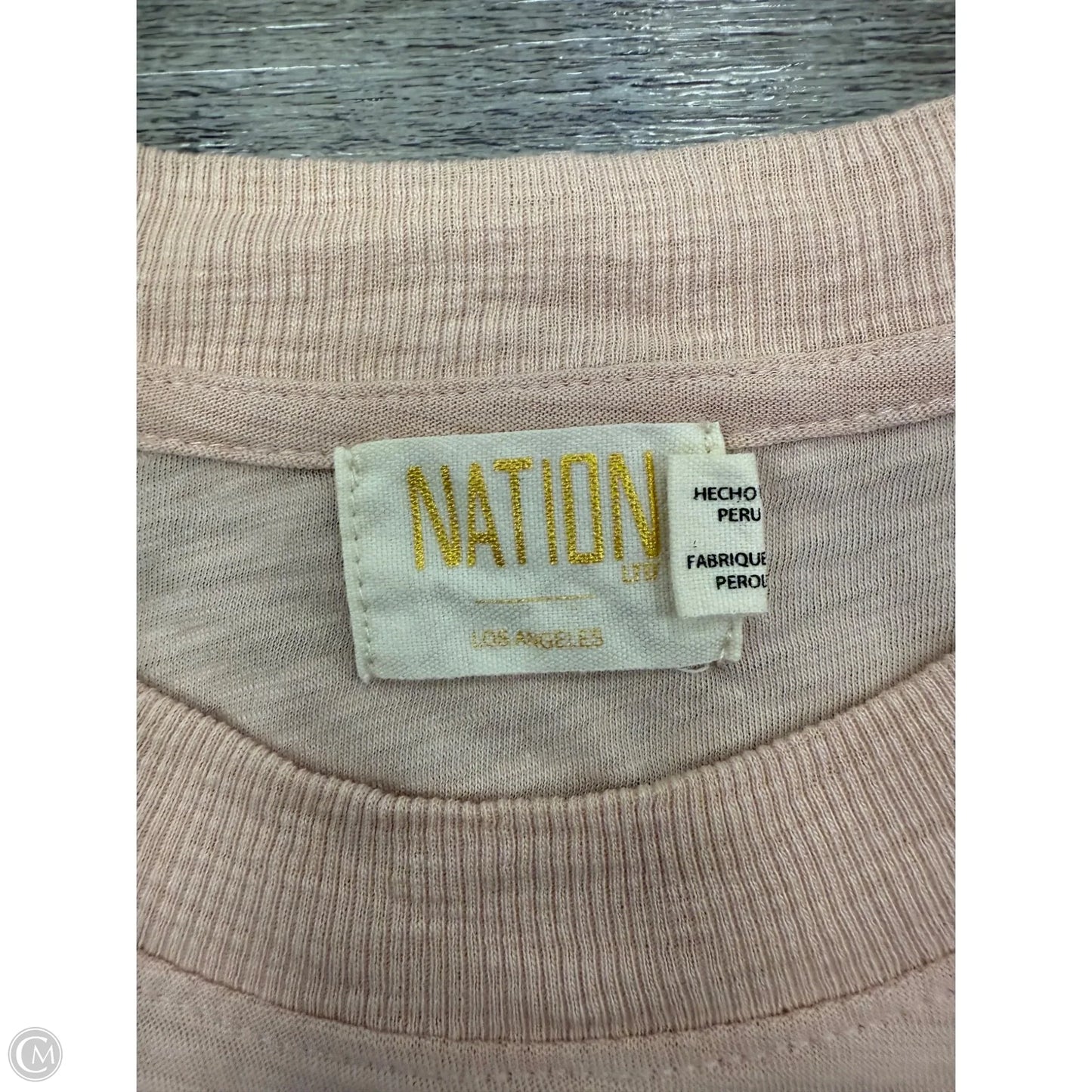 Top Short Sleeve By Nation In Pink, Size: L