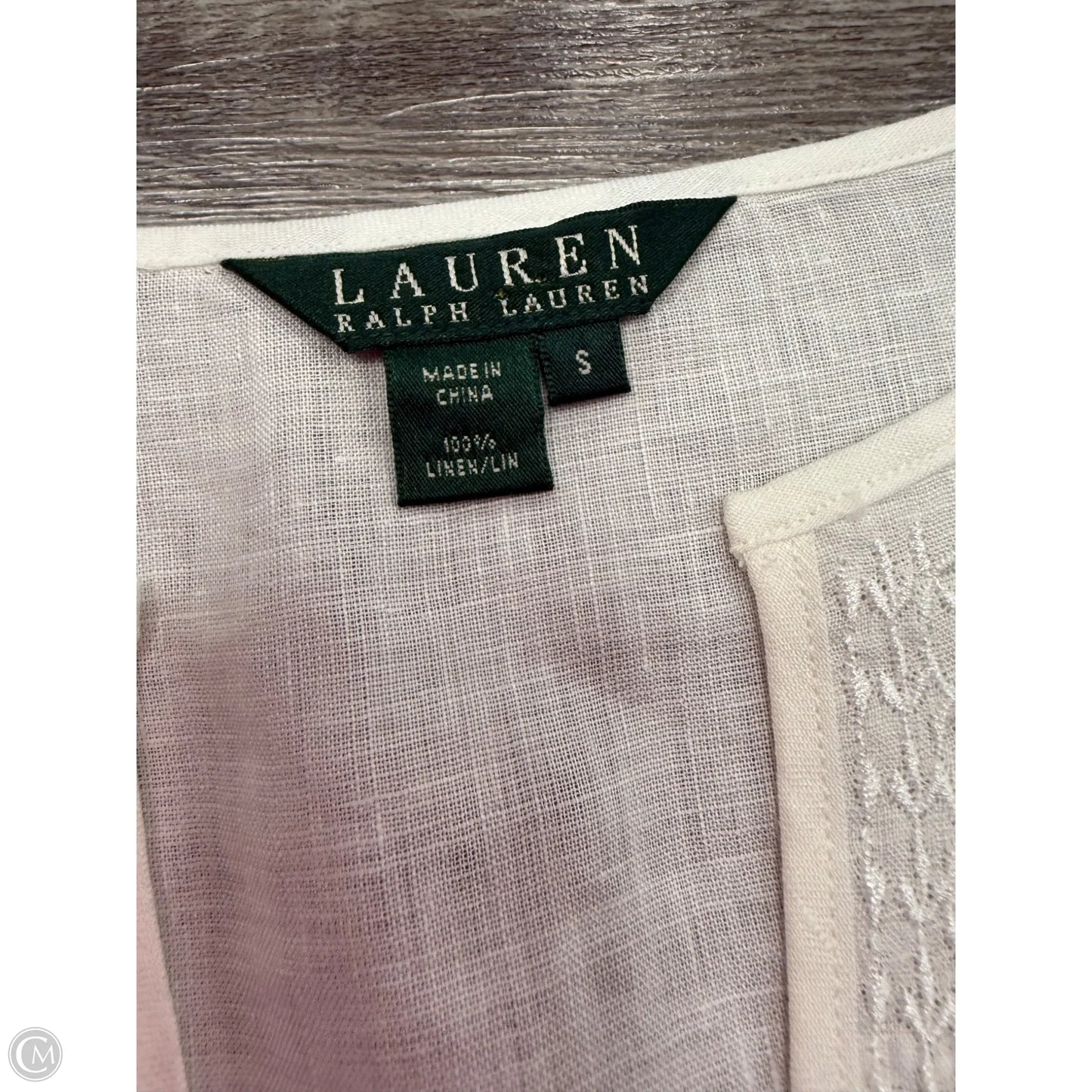 Top Long Sleeve By Lauren By Ralph Lauren In White, Size: S