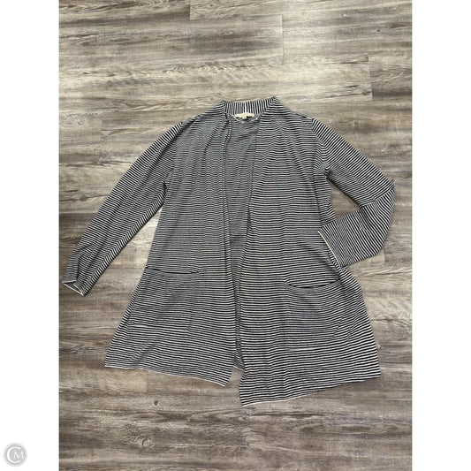 Sweater Cardigan By Loft In Blue & White, Size: Xl