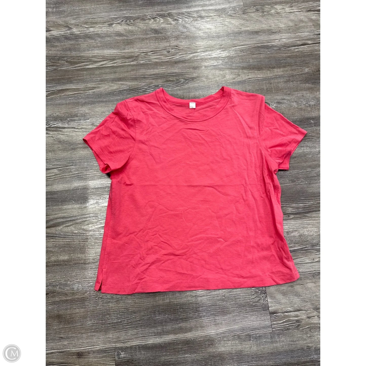 Athletic Top Short Sleeve By Lululemon In Pink, Size: 6