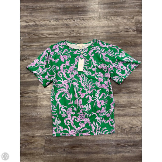 Top Short Sleeve Designer By Lilly Pulitzer In Green & Purple, Size: S