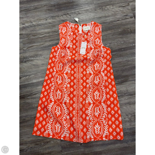Dress Designer By Lilly Pulitzer In Orange & White, Size: 4
