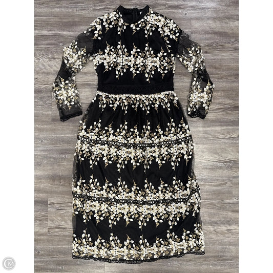 Dress Party Long By Polygram In Black & Gold, Size: S