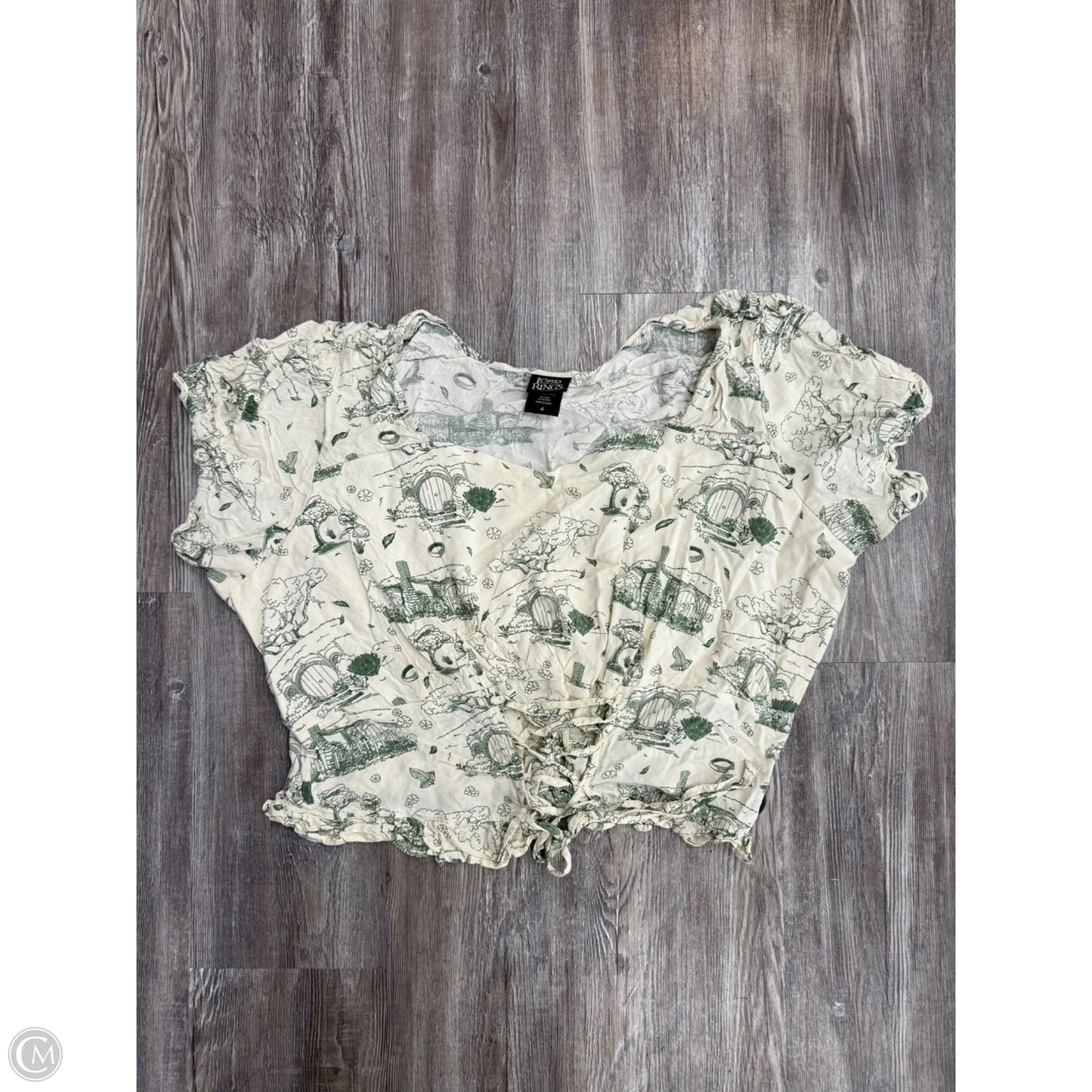 Top Short Sleeve By Torrid In Green & Tan, Size: 4x