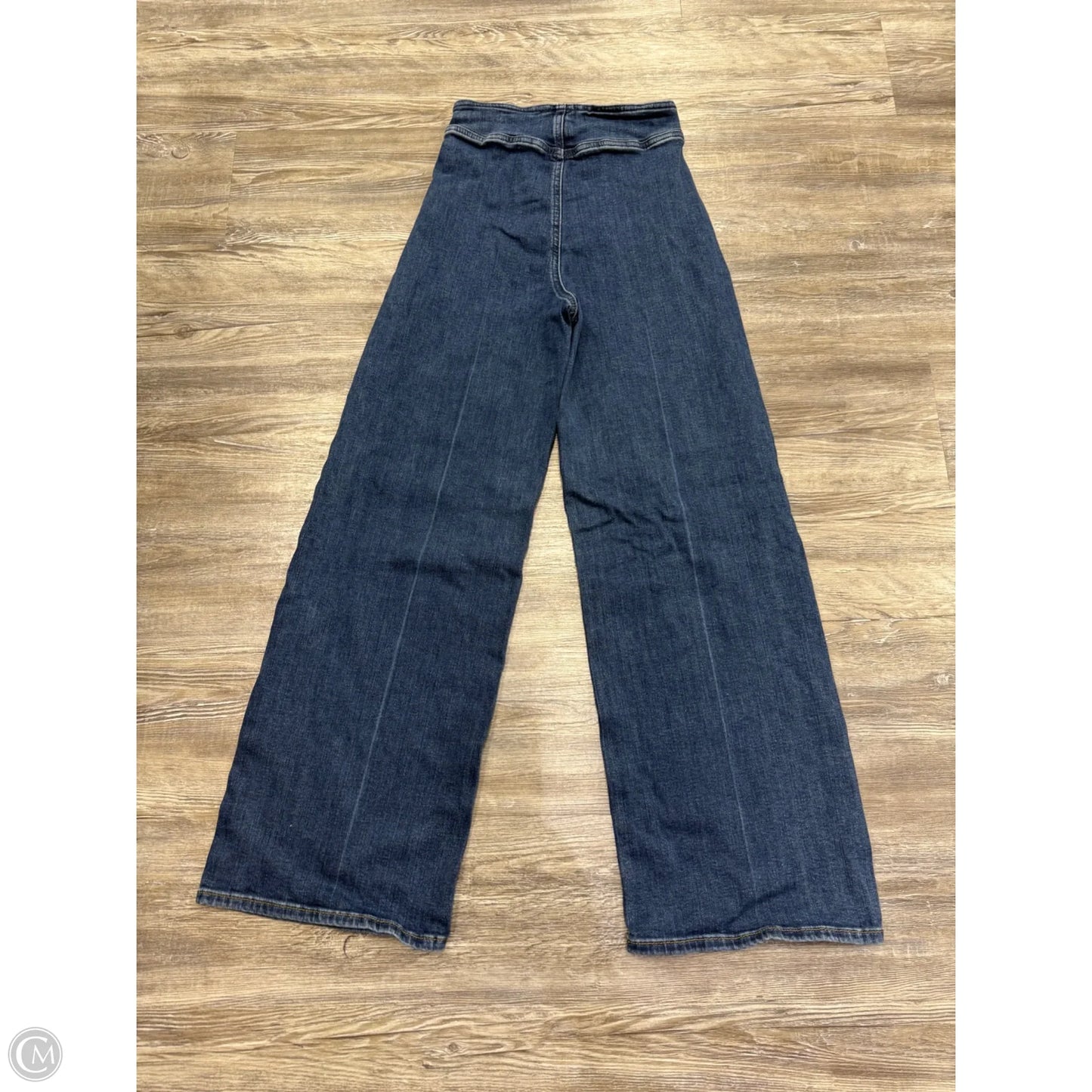 Jeans Wide Leg By Frame In Blue Denim, Size: 4