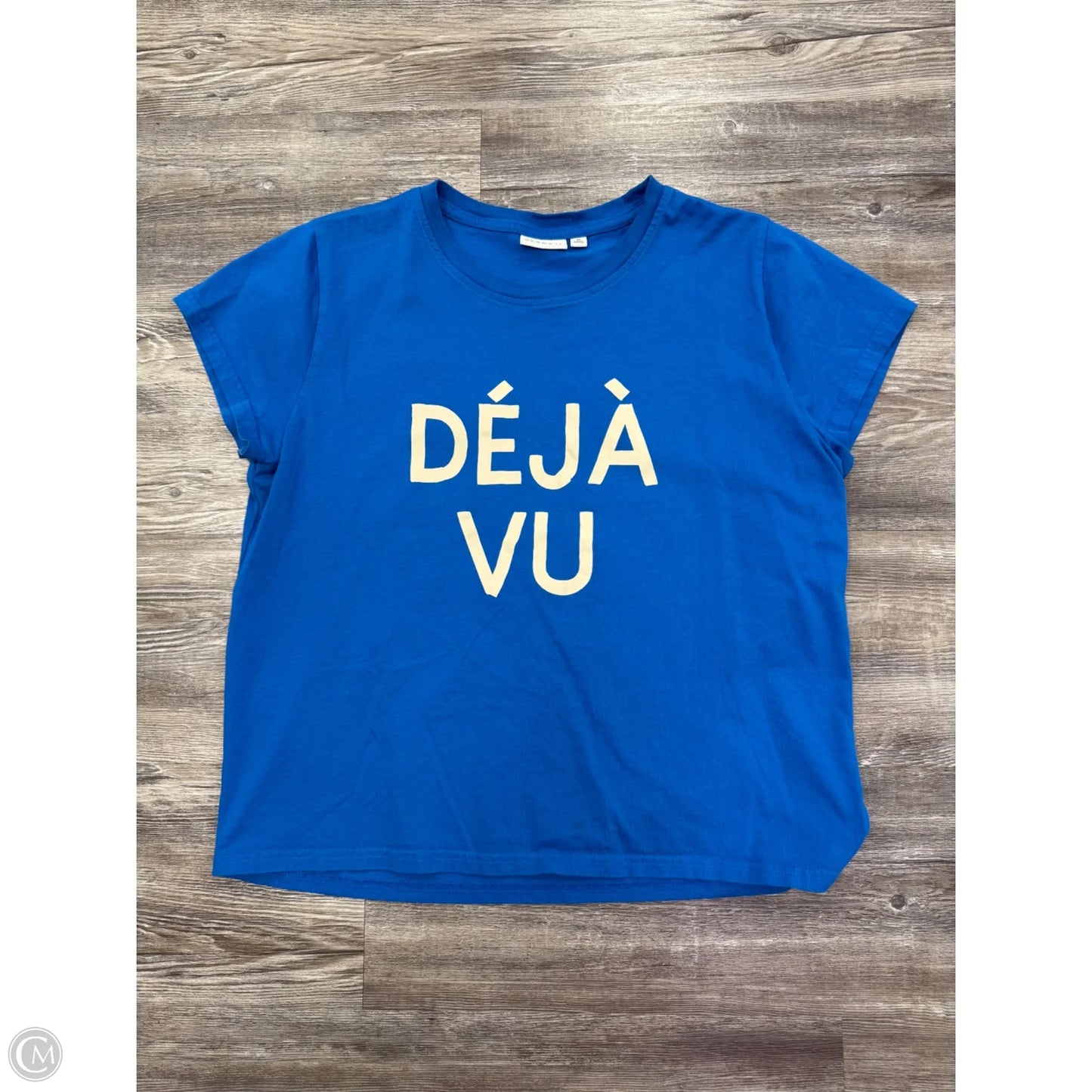 Top Short Sleeve Designer By Clare V. In Blue, Size: M