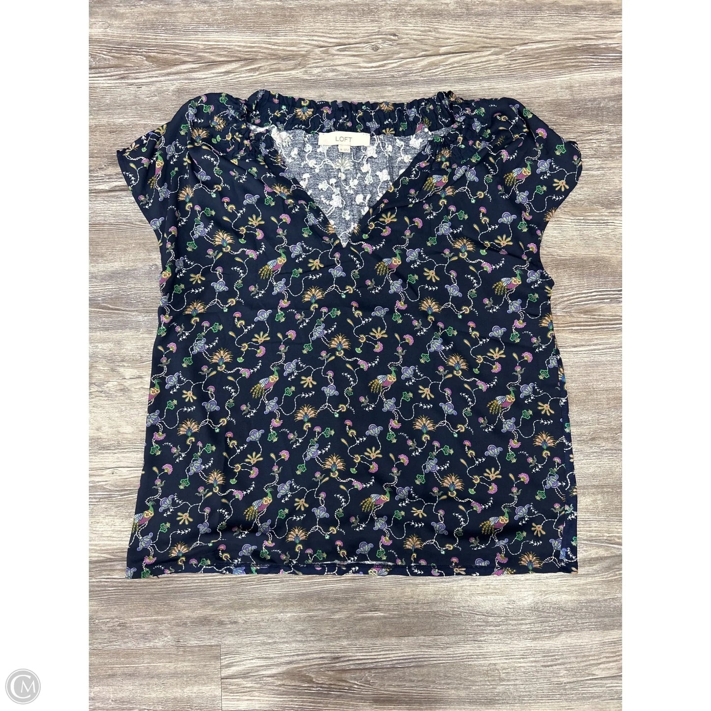 Top Short Sleeve By Loft In Blue, Size: M