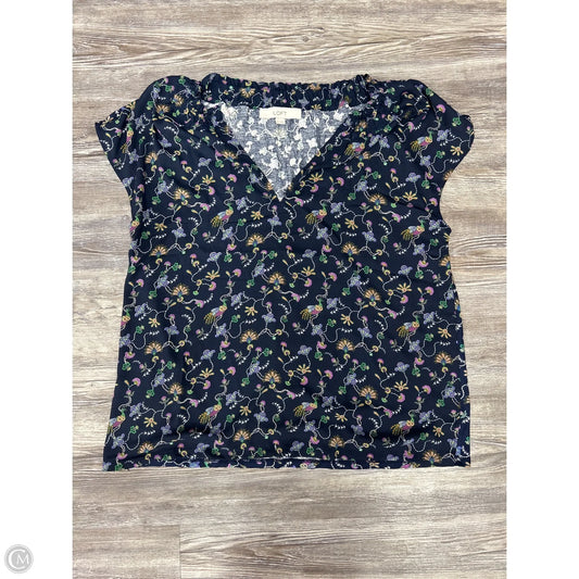 Top Short Sleeve By Loft In Blue, Size: M