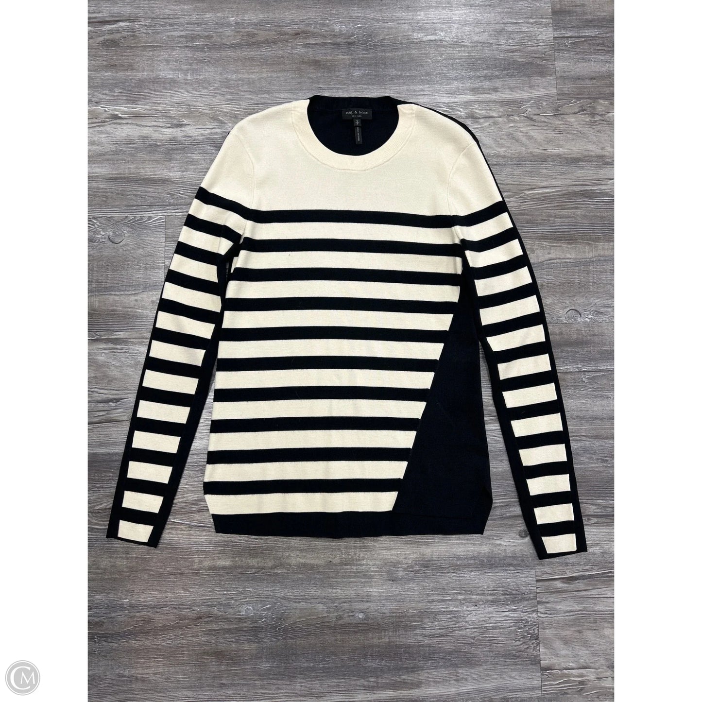 Sweater Designer By Rag And Bone In Black & Cream, Size: S