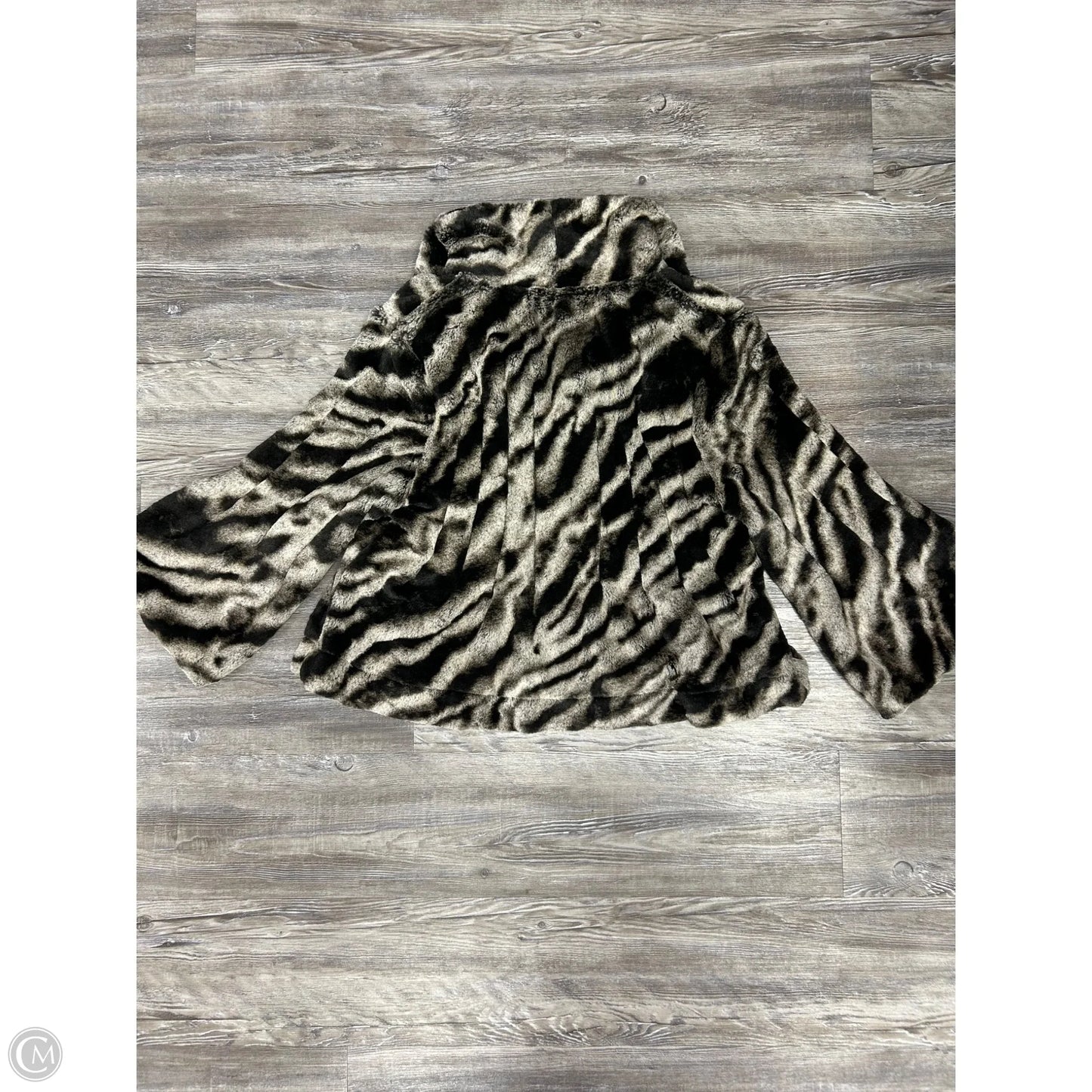 Jacket Faux Fur & Sherpa By Sisters In Black & Brown, Size: L