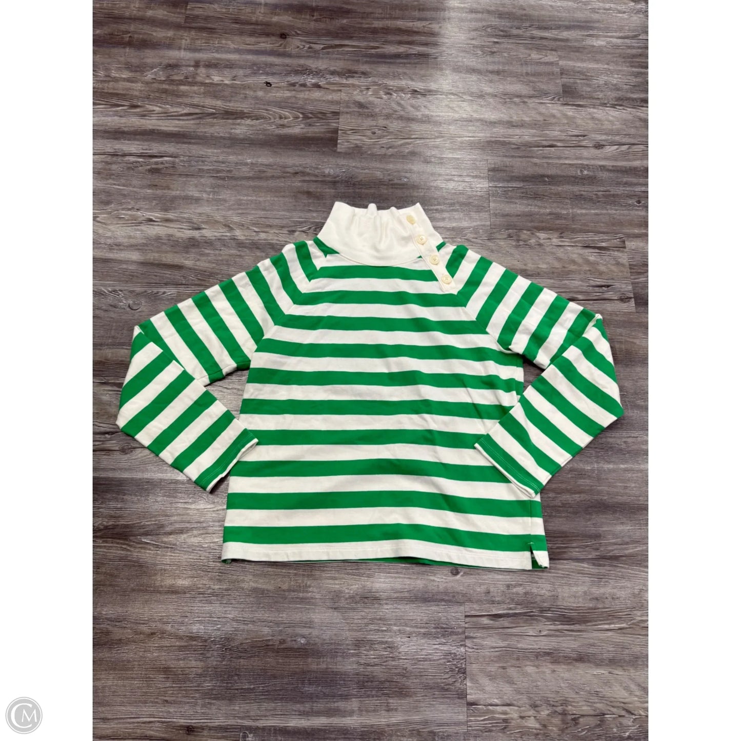 Sweater By J. Crew In Green & White, Size: M