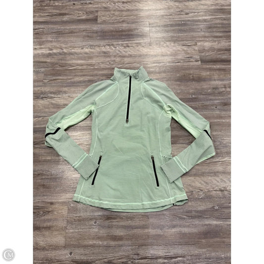 Athletic Top Long Sleeve Collar By Lululemon In Black & Green, Size: 10