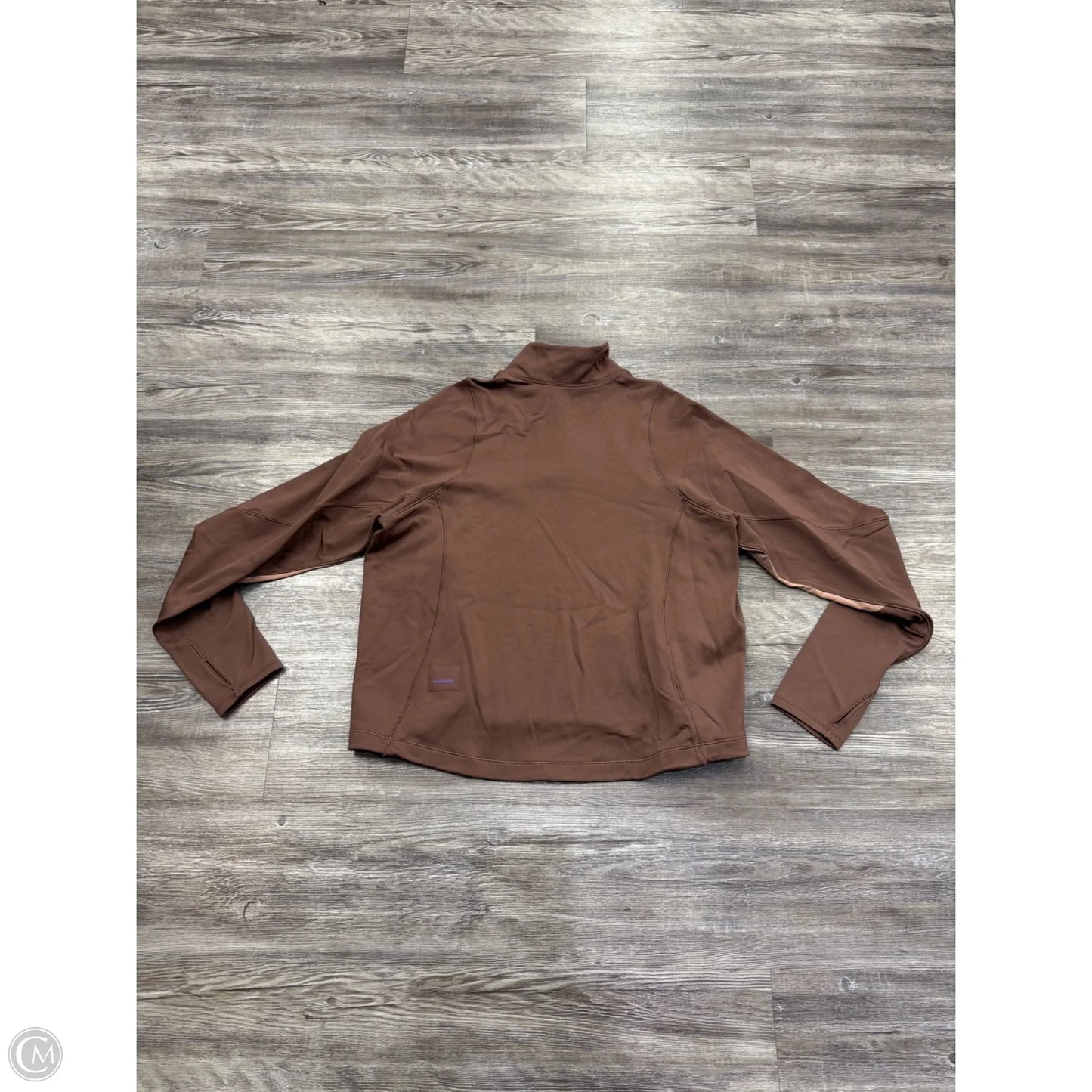 Athletic Top Long Sleeve Collar By Lululemon In Brown & Purple, Size: M