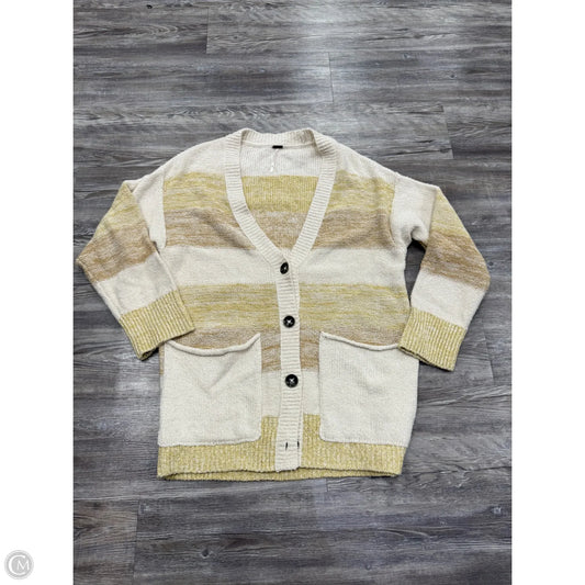 Sweater Cardigan By Free People In Tan & Yellow, Size: Xs