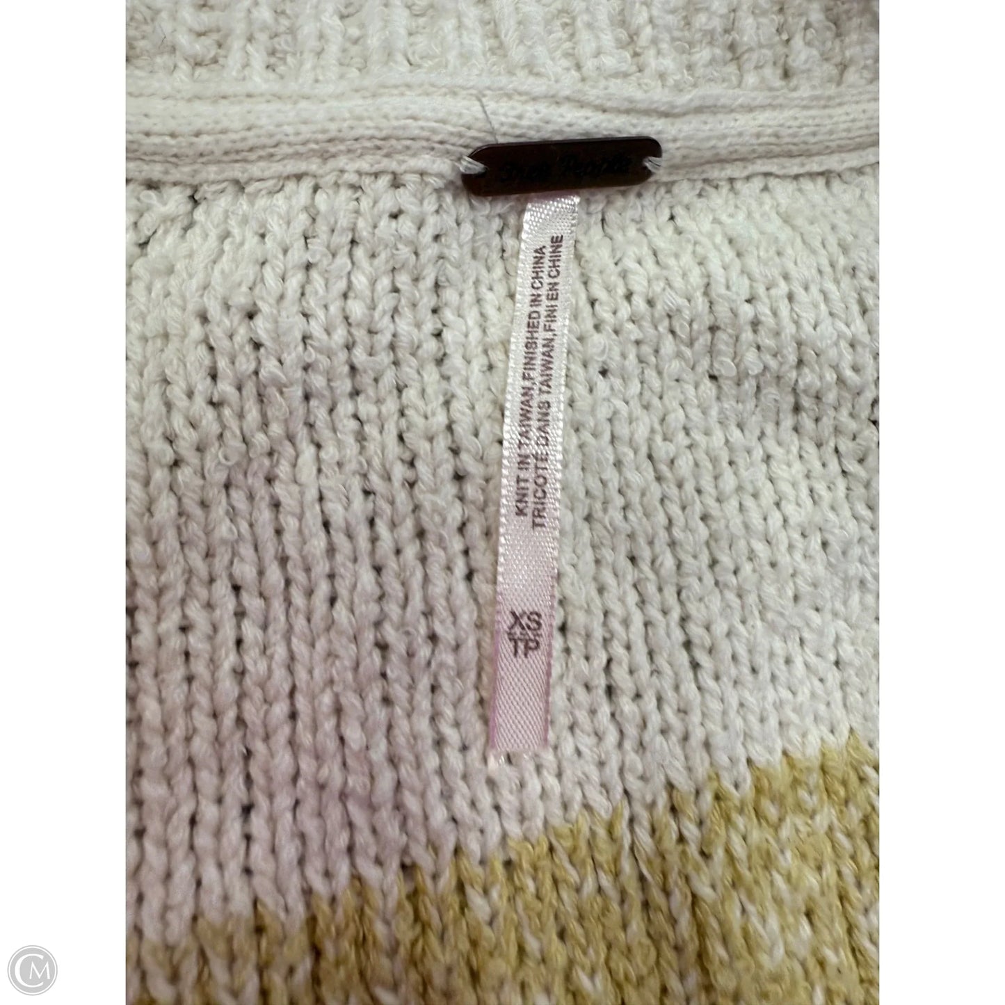 Sweater Cardigan By Free People In Tan & Yellow, Size: Xs