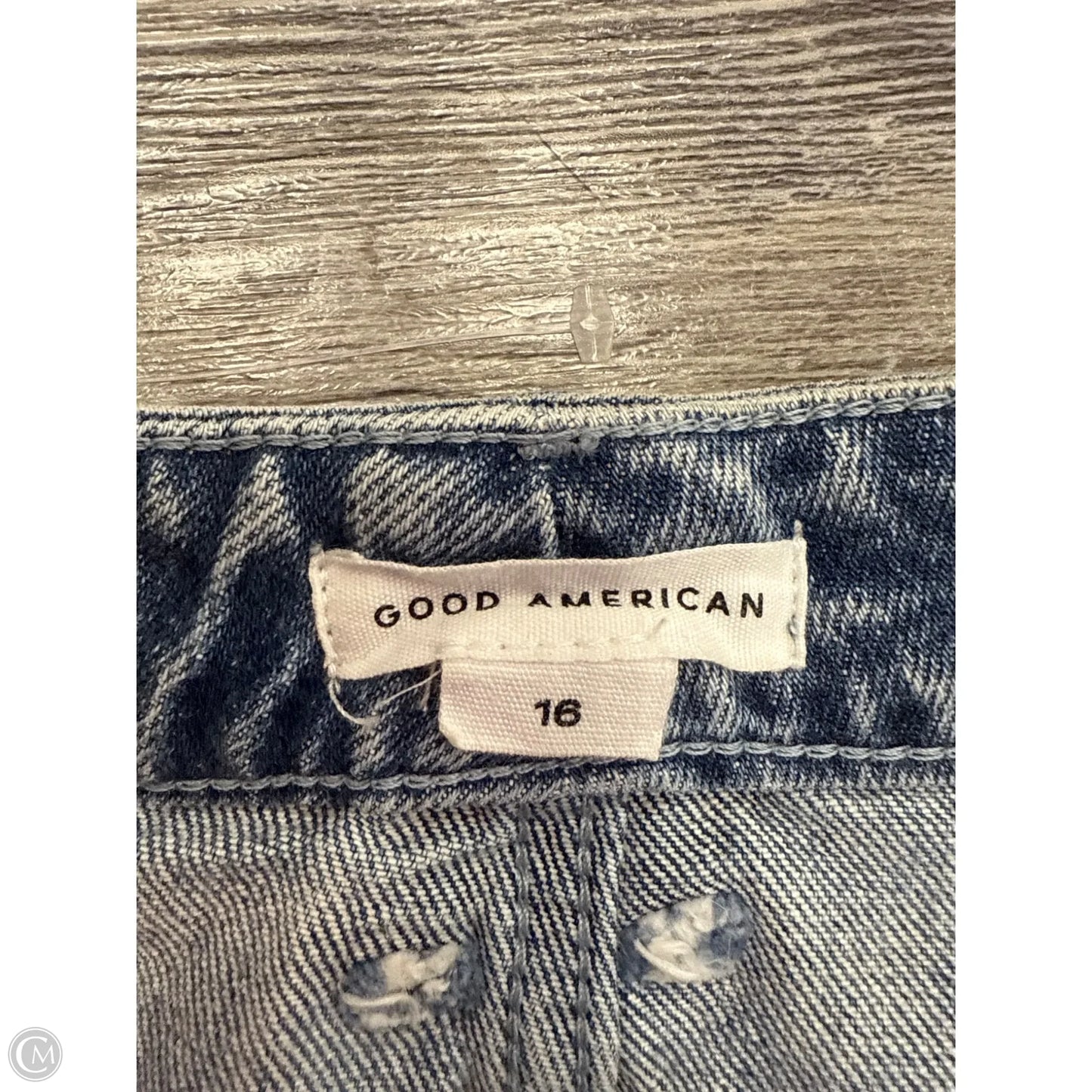 Skirt Mini & Short By Good American In Blue Denim, Size: 16