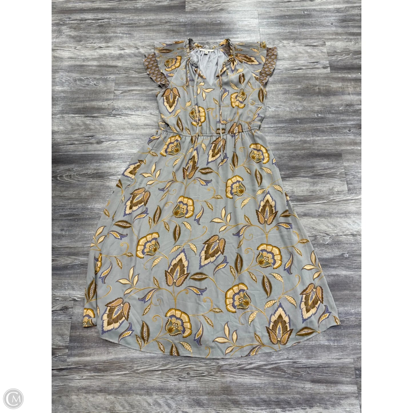 Dress Party Midi By Les Serein In Grey & Tan, Size: L