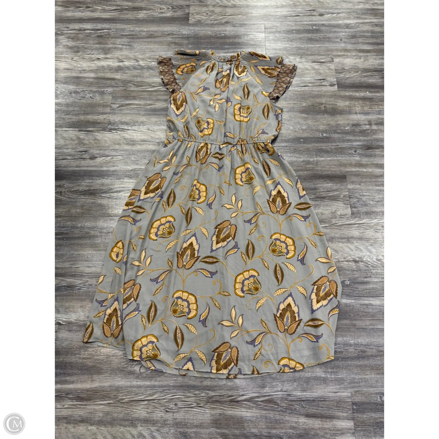 Dress Party Midi By Les Serein In Grey & Tan, Size: L