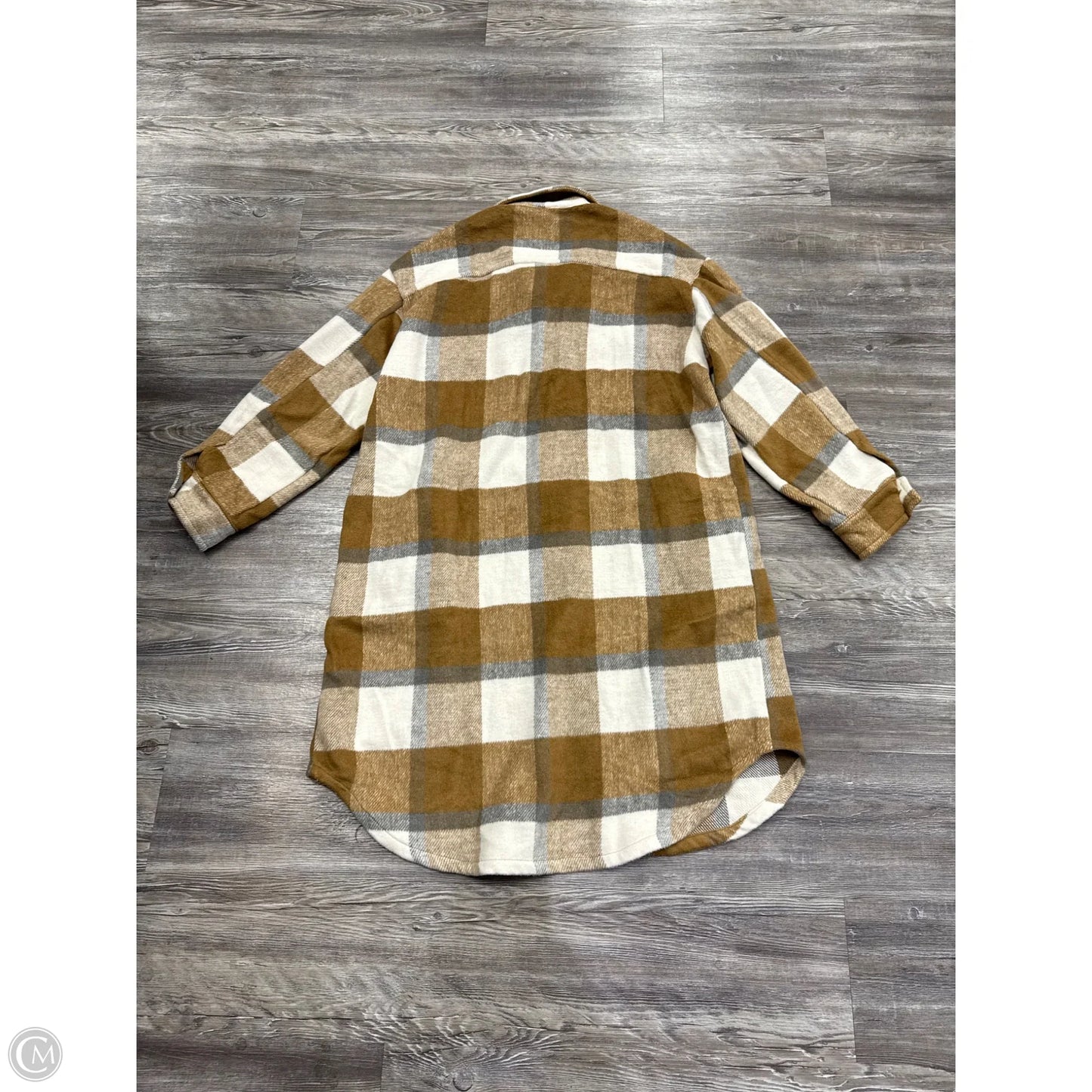 Jacket Shirt By Gilli In Plaid Pattern, Size: M
