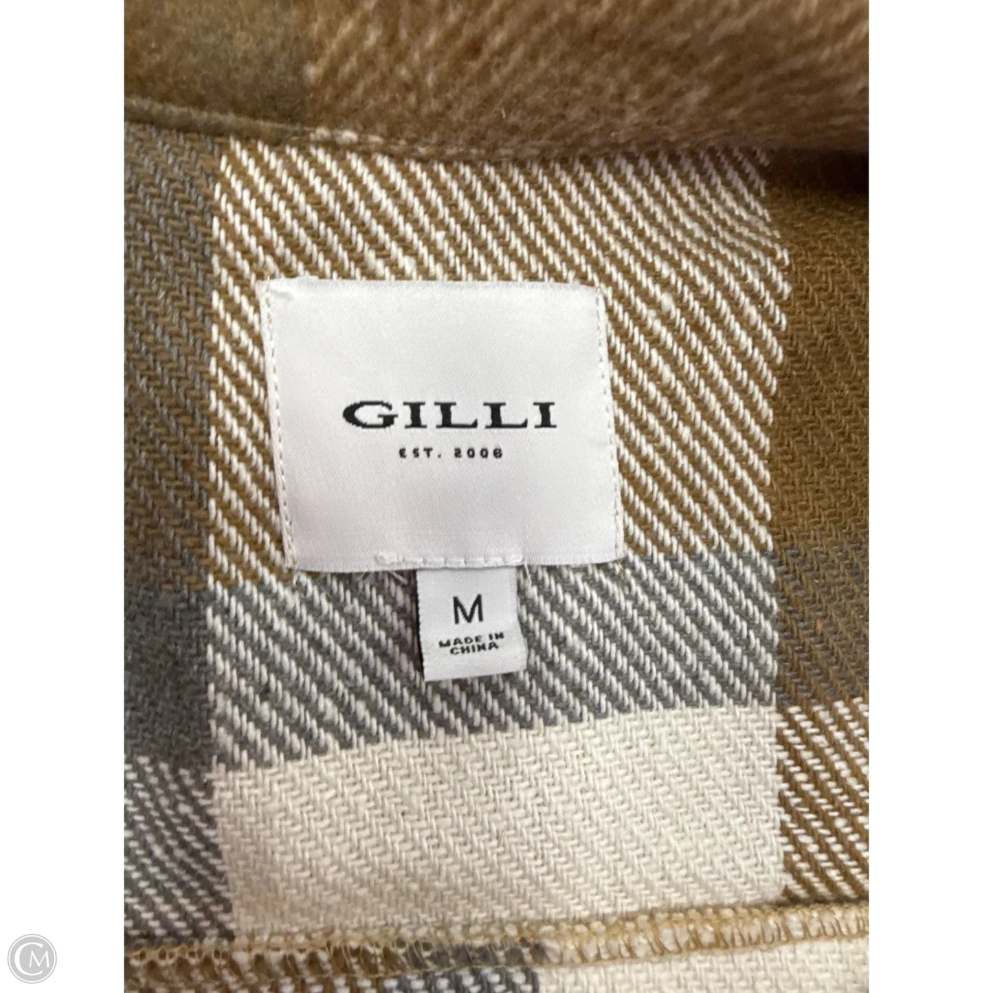 Jacket Shirt By Gilli In Plaid Pattern, Size: M