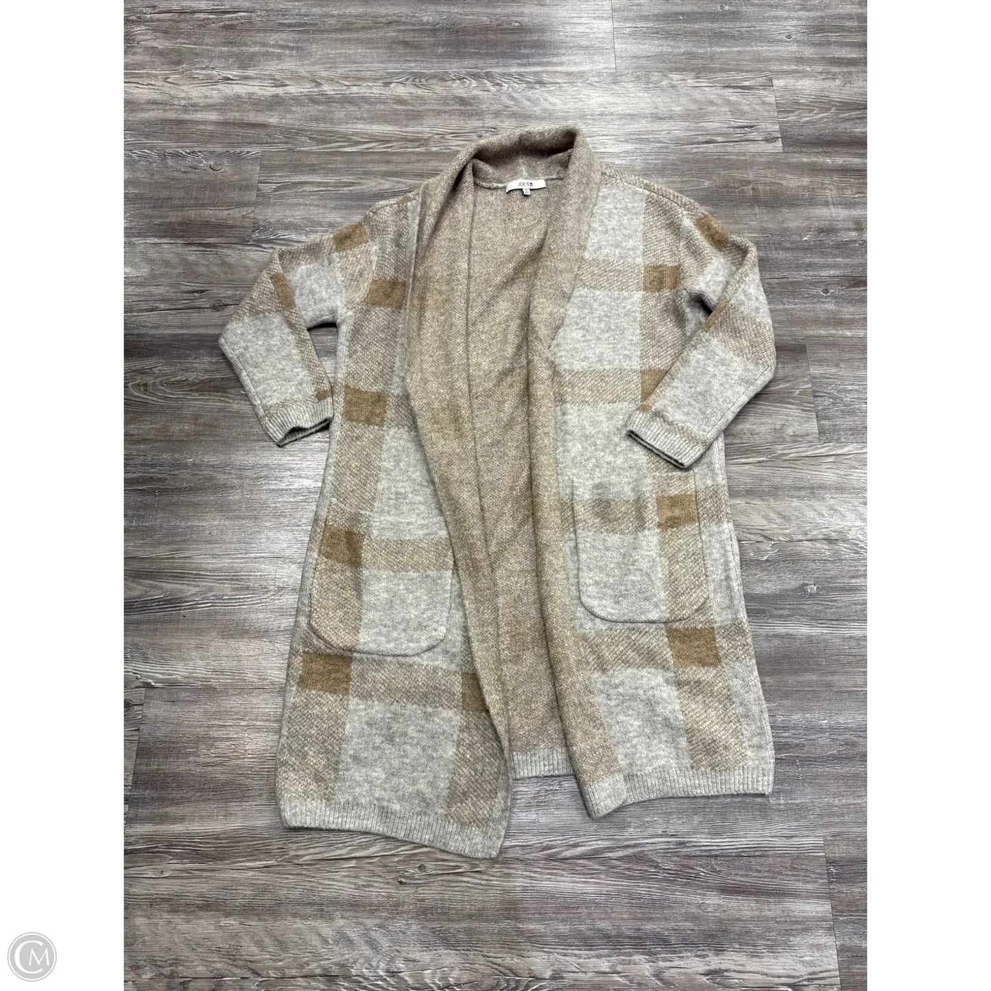 Sweater Cardigan By Joes Jeans In Grey & Tan, Size: M