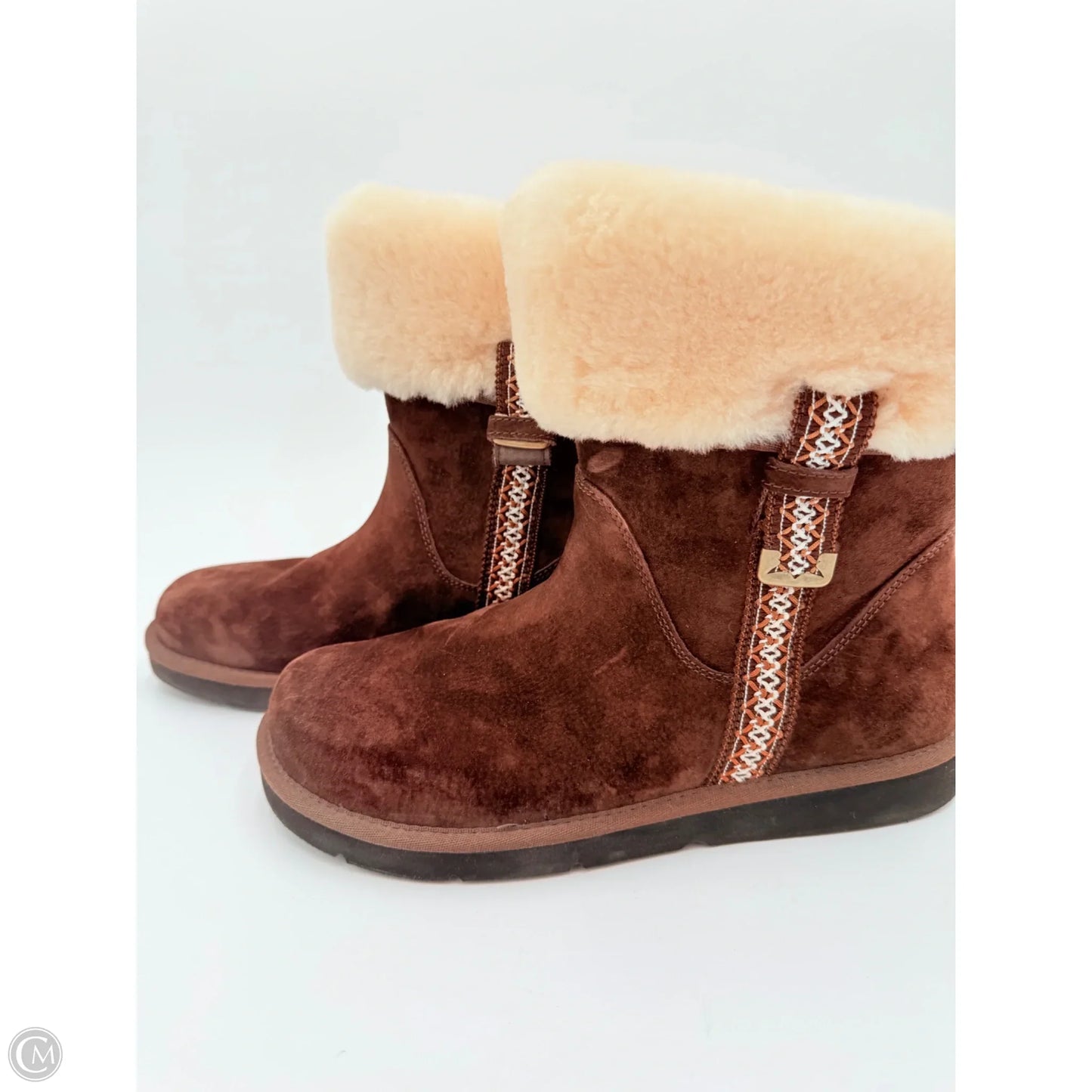 Boots Designer By Ugg In Brown, Size: 11