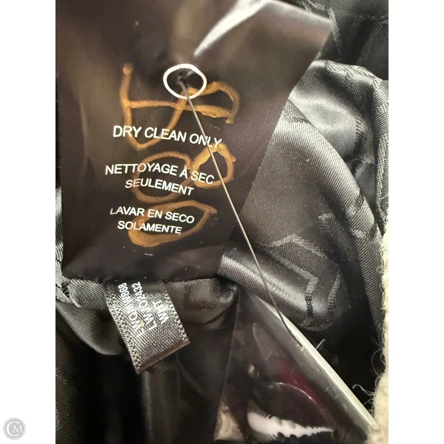 Coat Designer By Karl Lagerfeld In Cream, Size: L