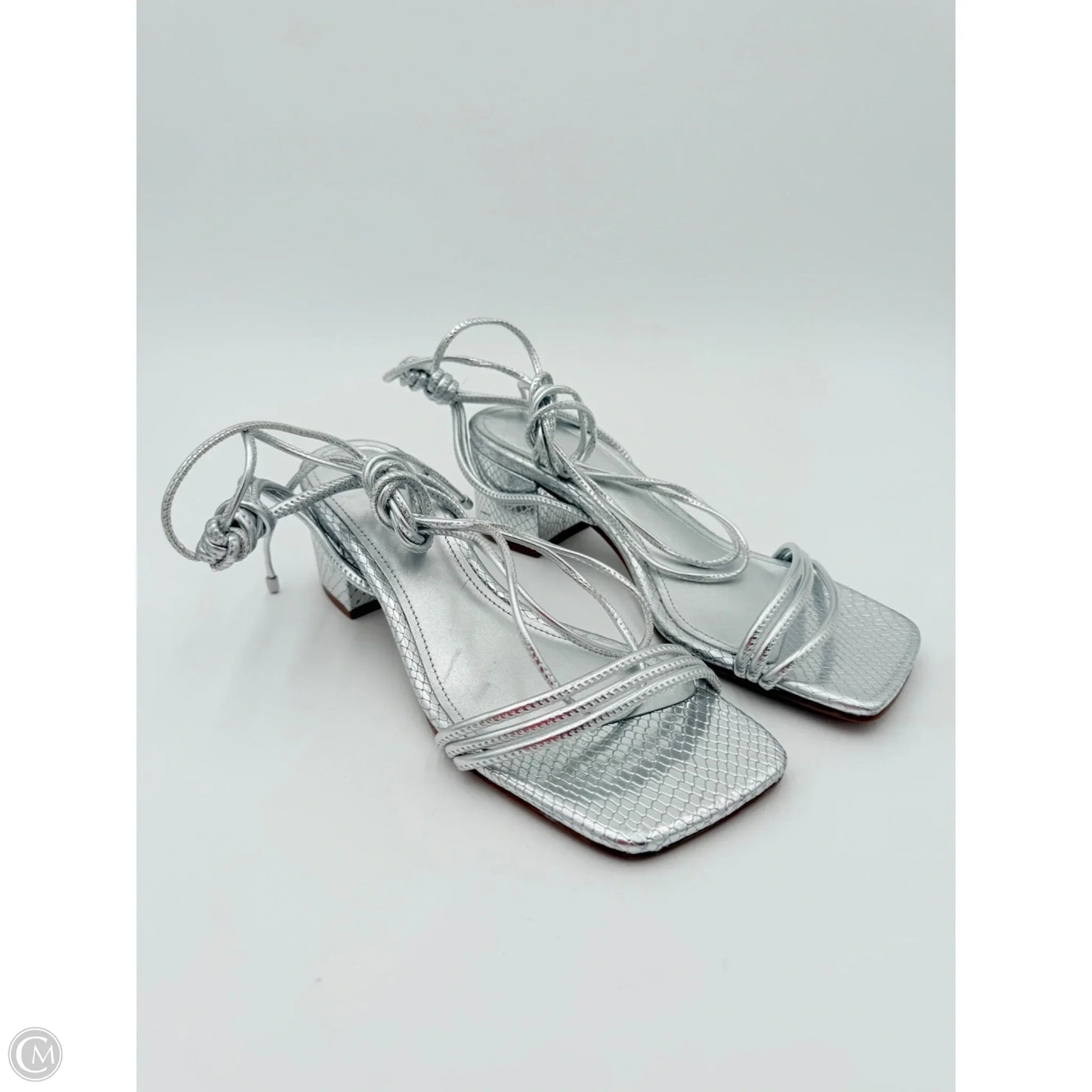 Sandals Heels Block By Schutz In Silver, Size: 8