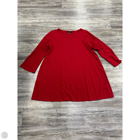 Tunic Long Sleeve By Eileen Fisher In Red, Size: 1x