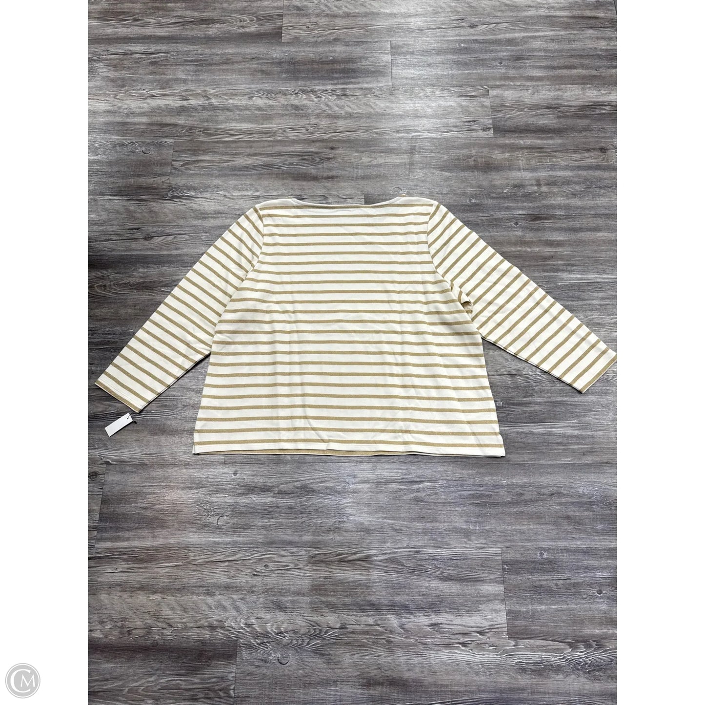 Top Long Sleeve Basic By Talbots In Gold & Tan, Size: 3x