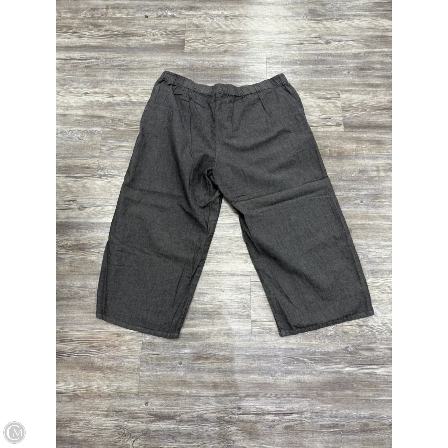 Pants Wide Leg By Eileen Fisher In Black Denim, Size: 1x