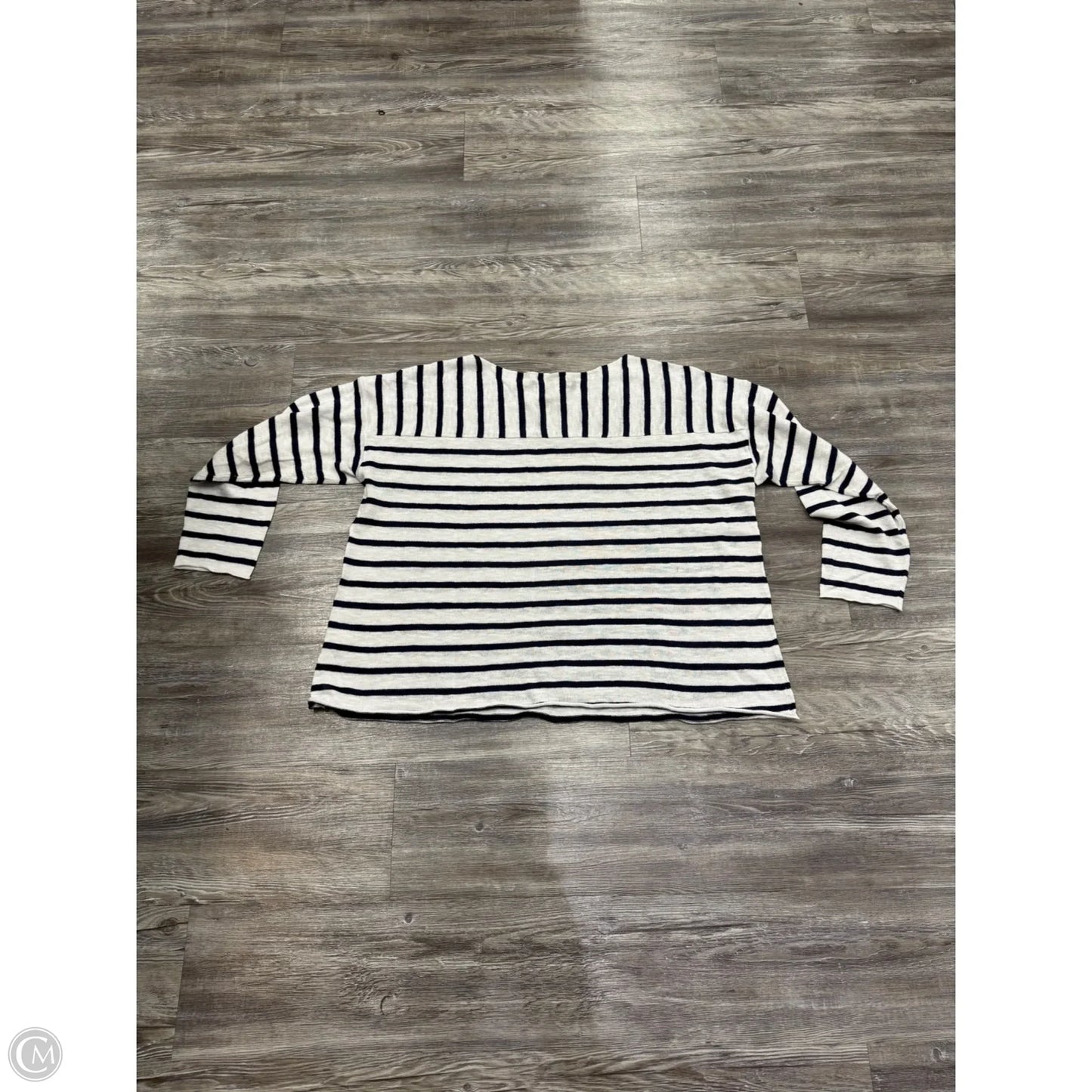 Sweater By Eileen Fisher In Blue & Cream, Size: 2x