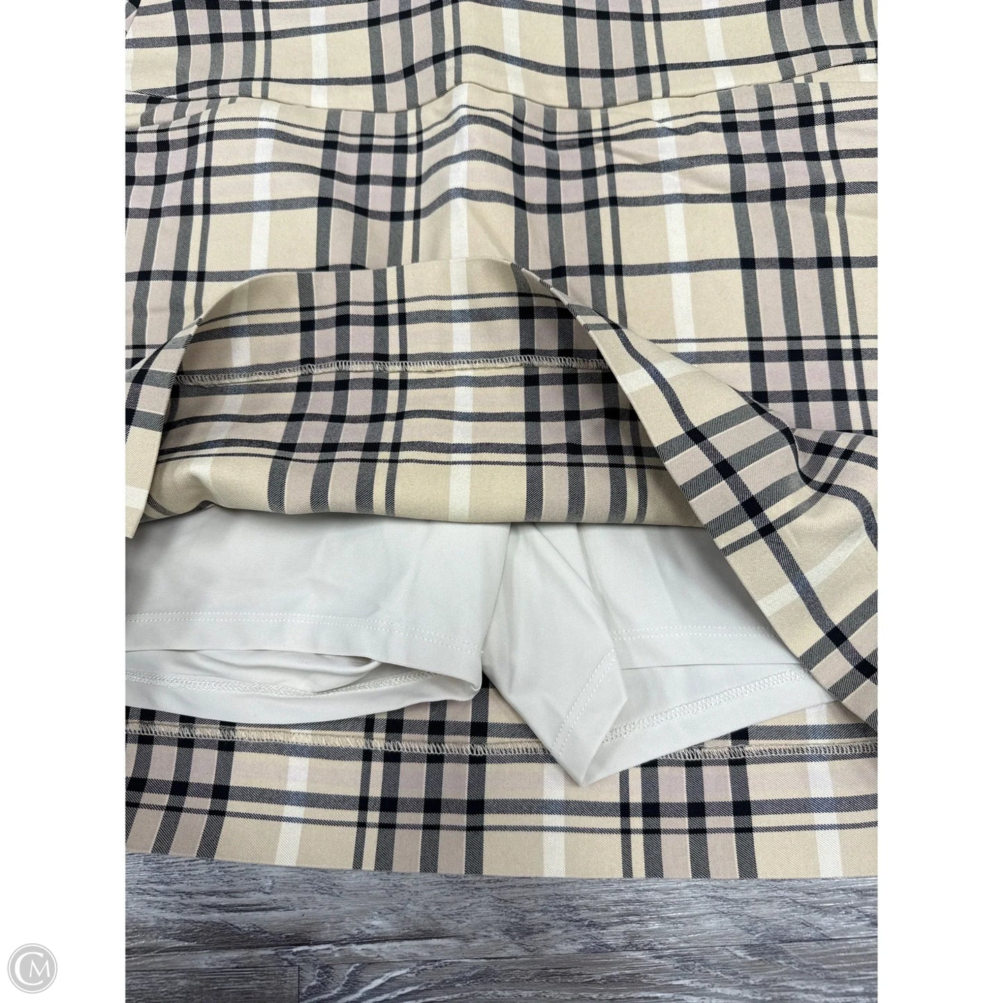 Athletic Skort By Cmc In Plaid Pattern, Size: L