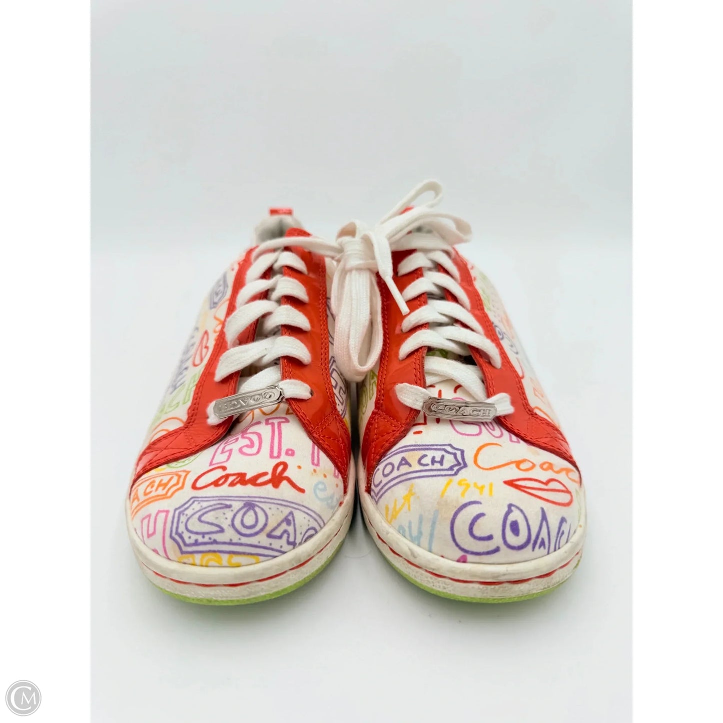 Shoes Designer By Coach In Orange & Purple, Size: 7.5