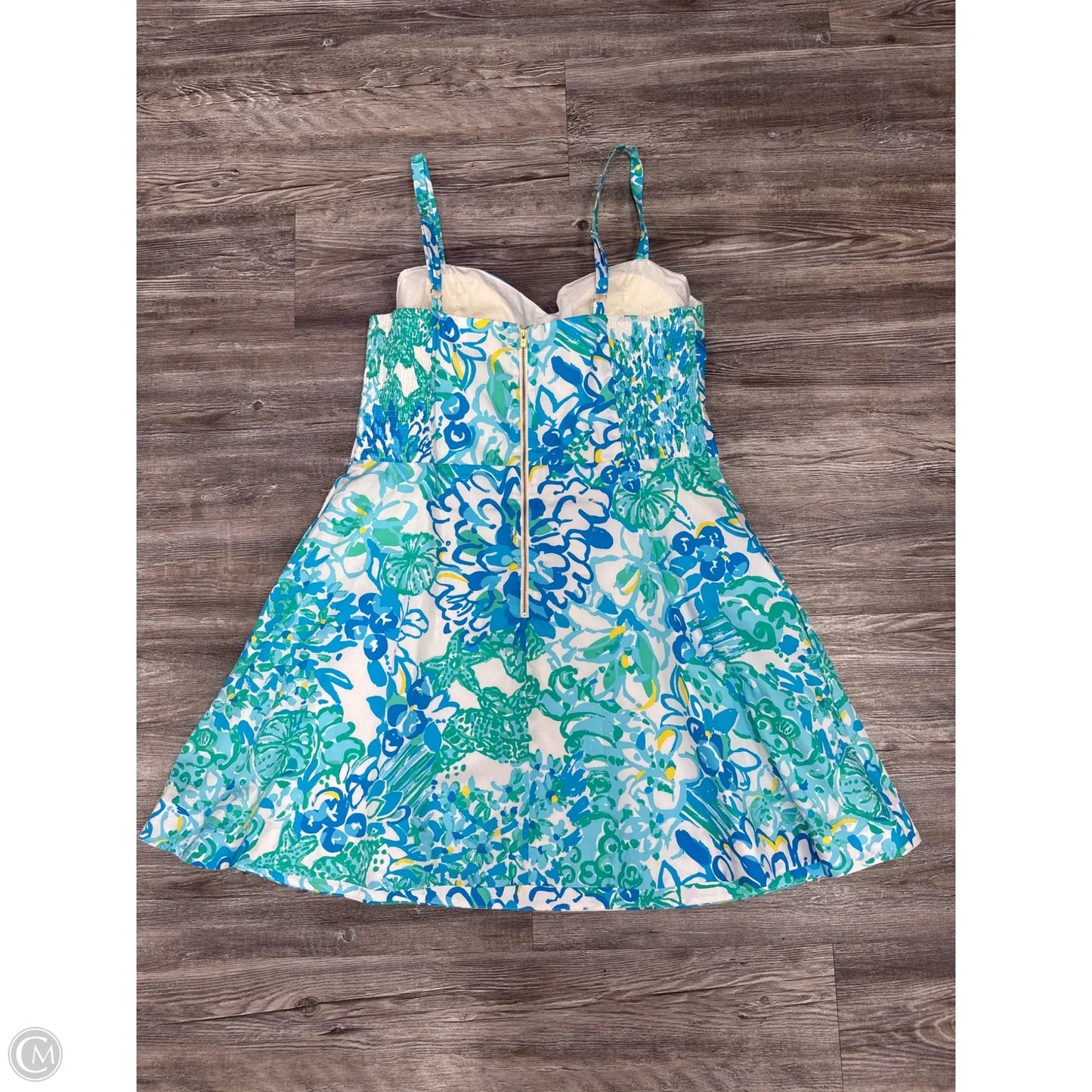 Dress Designer By Lilly Pulitzer In Blue & Cream, Size: 16