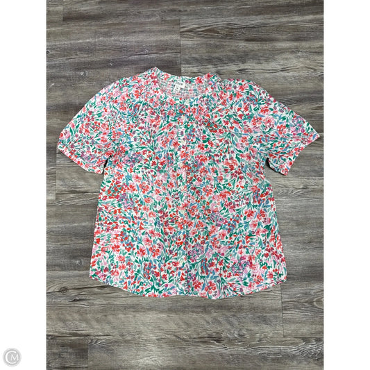 Top Short Sleeve By J. Crew In Floral Print, Size: M